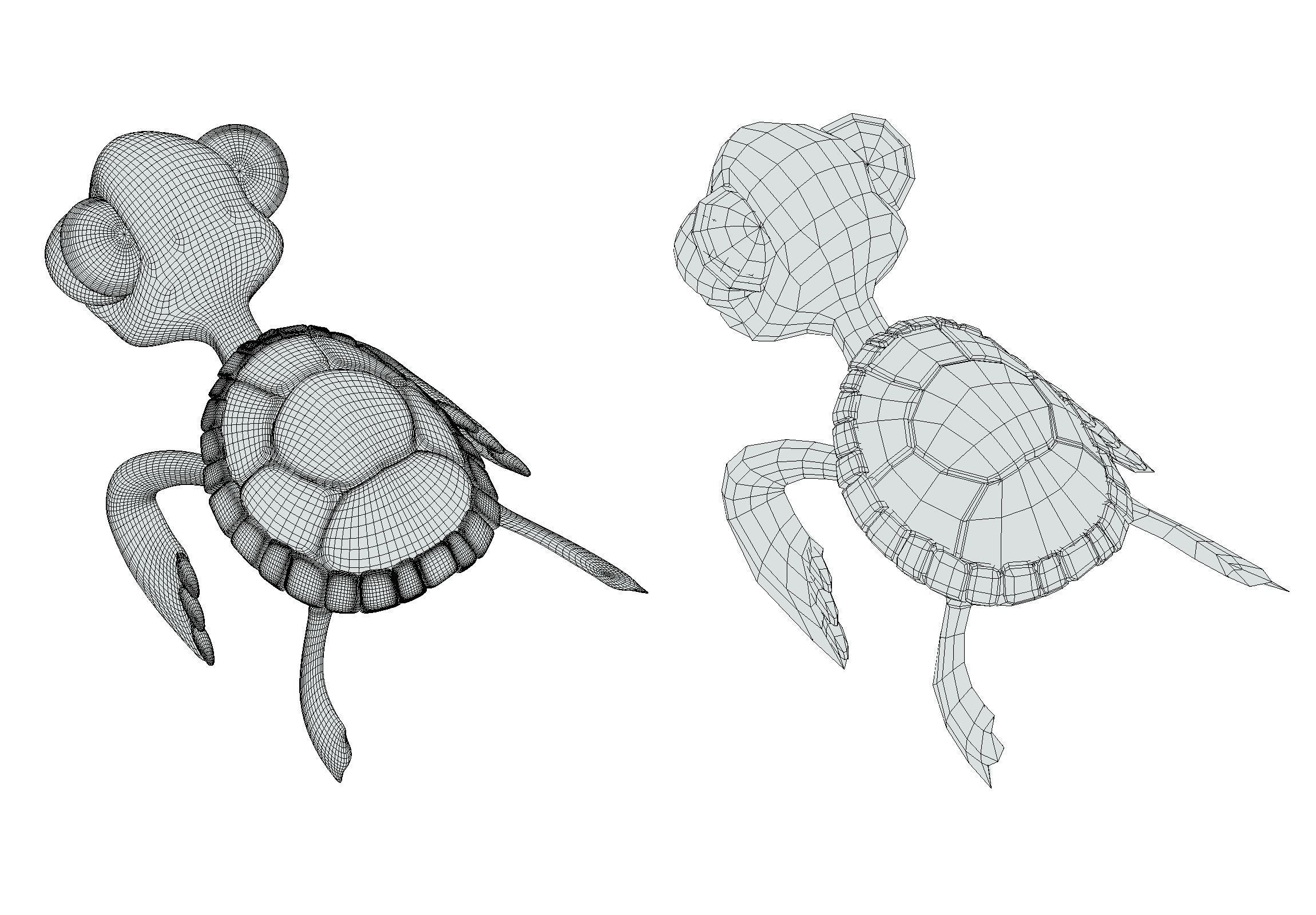 Hi-Poly Subdivision 3D Model Turtle Cartoon 3D model_21