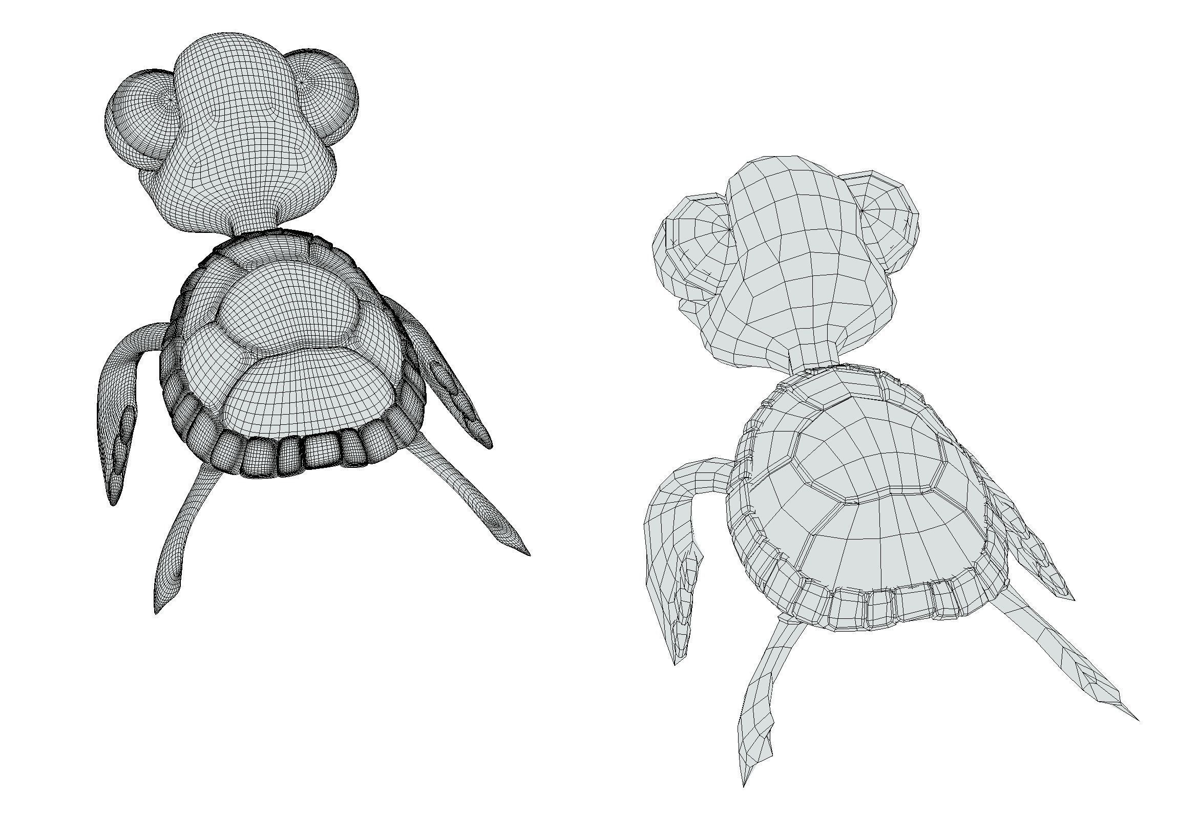 Hi-Poly Subdivision 3D Model Turtle Cartoon 3D model_23