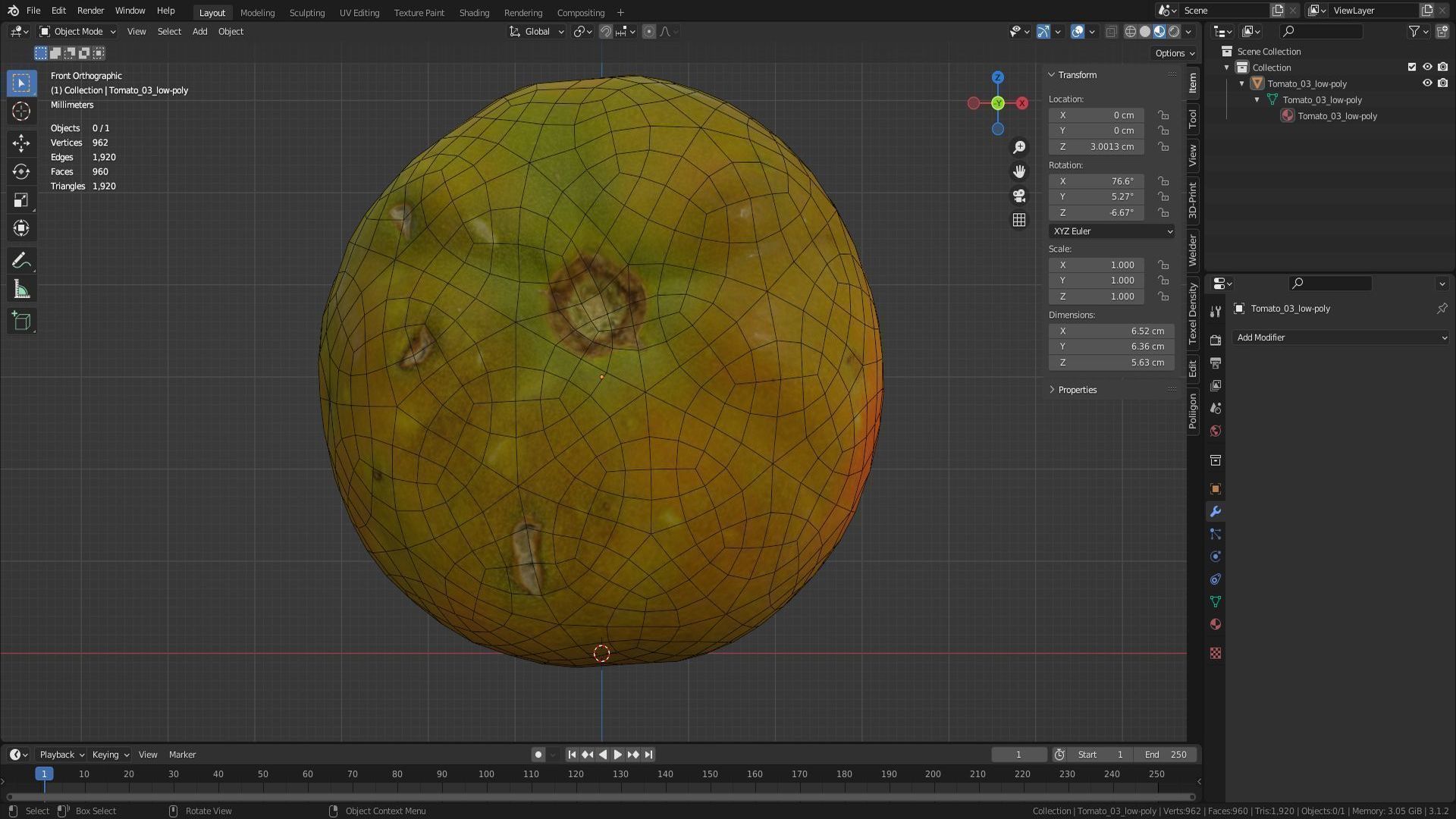 Tomato 03 Low-poly 3D model_34