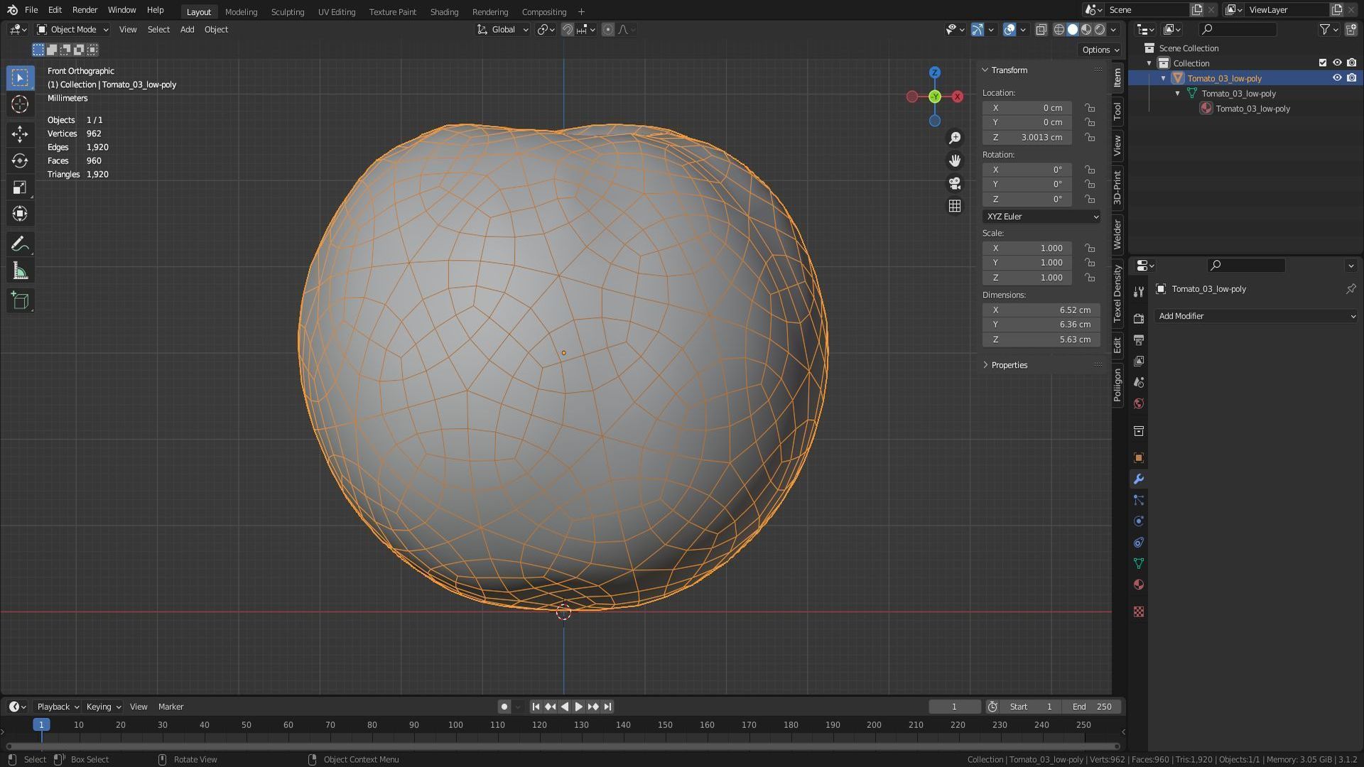 Tomato 03 Low-poly 3D model_35