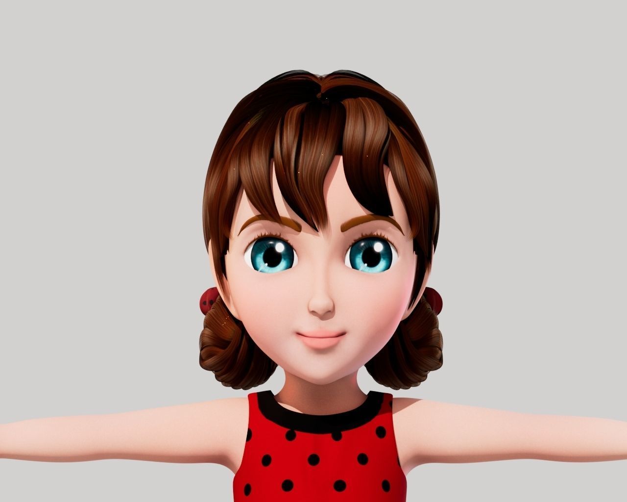 Cartoon Girl SELENA 3D model_11