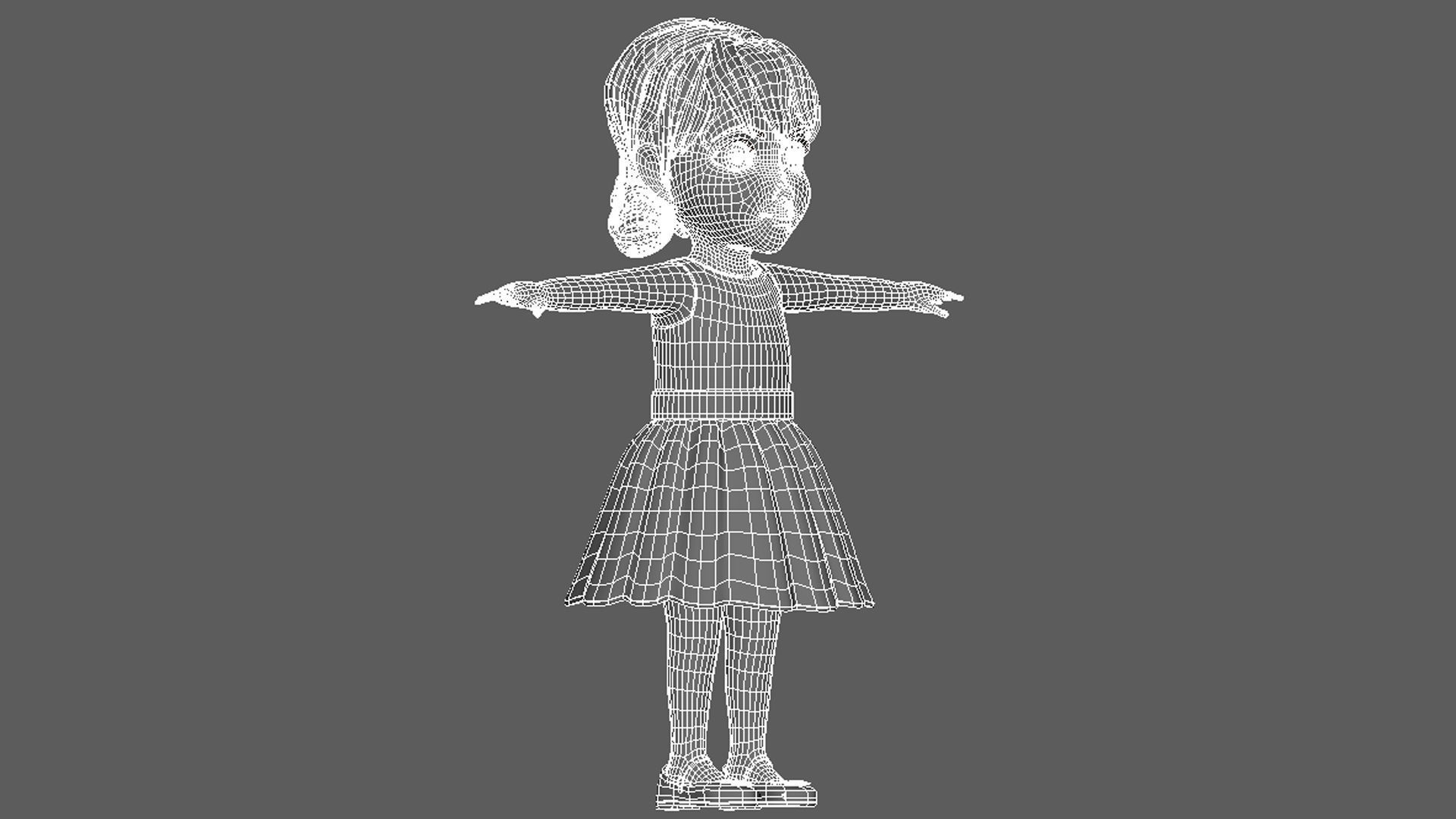 Cartoon Girl SELENA 3D model_16