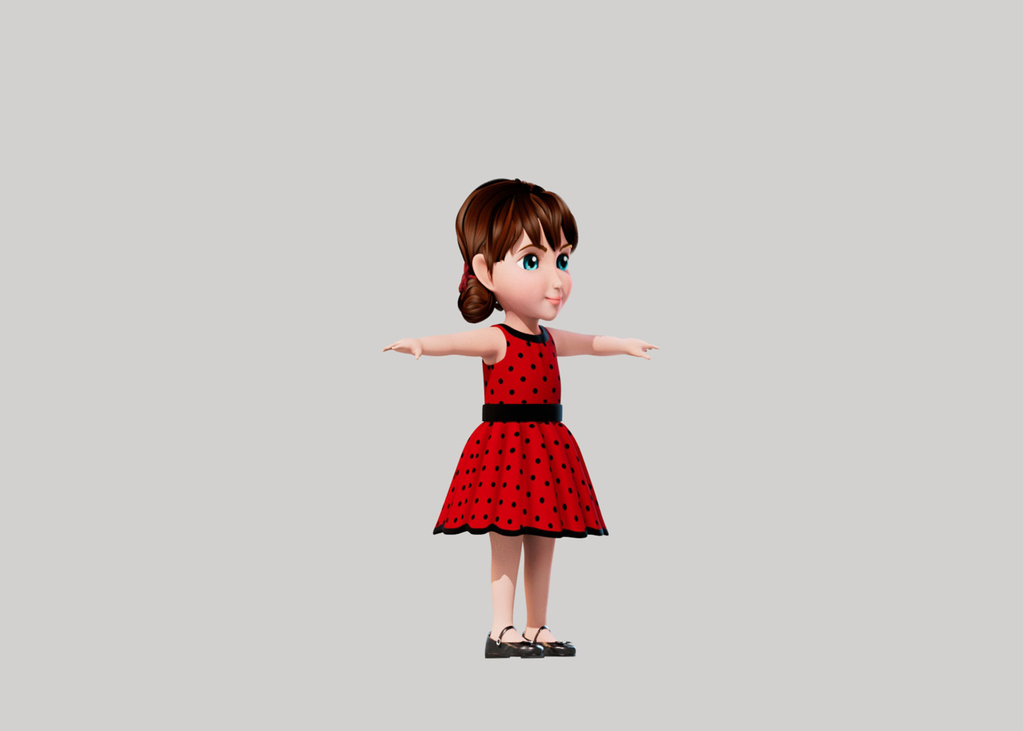 Cartoon Girl SELENA 3D model_3