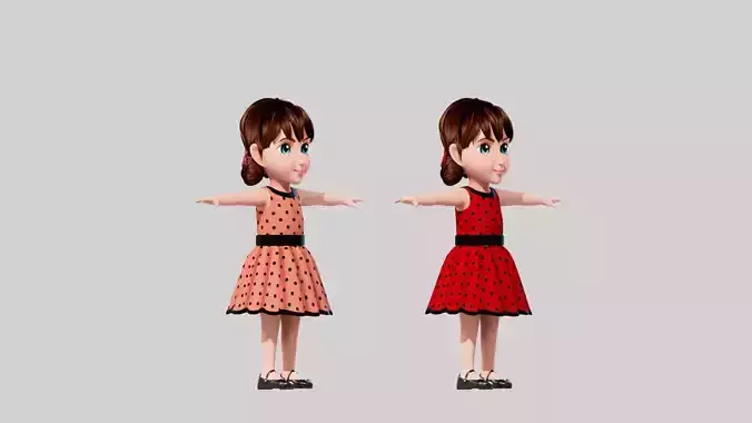 Cartoon Girl SELENA 3D model Cartoon Girl SELENA 3D model