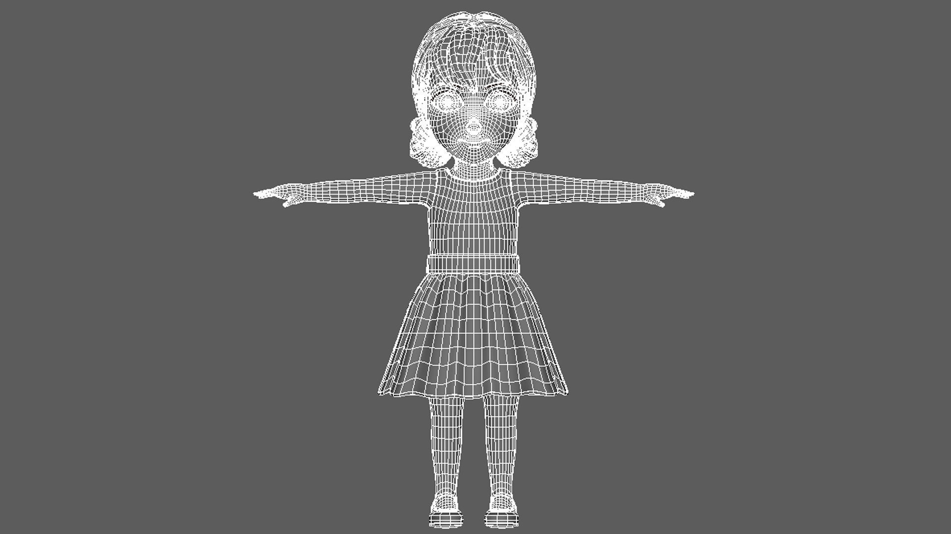 Cartoon Girl SELENA 3D model_15