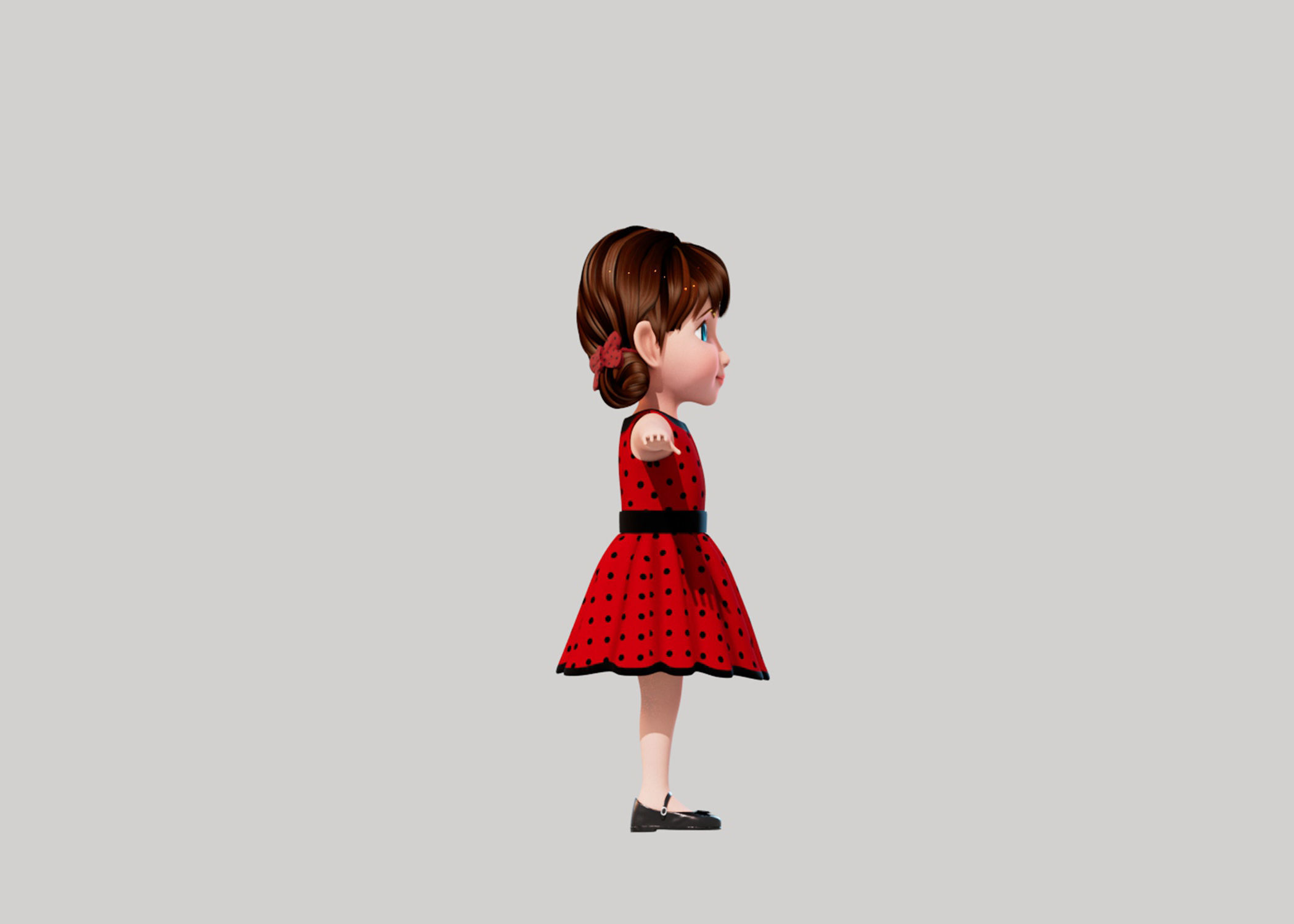 Cartoon Girl SELENA 3D model_5