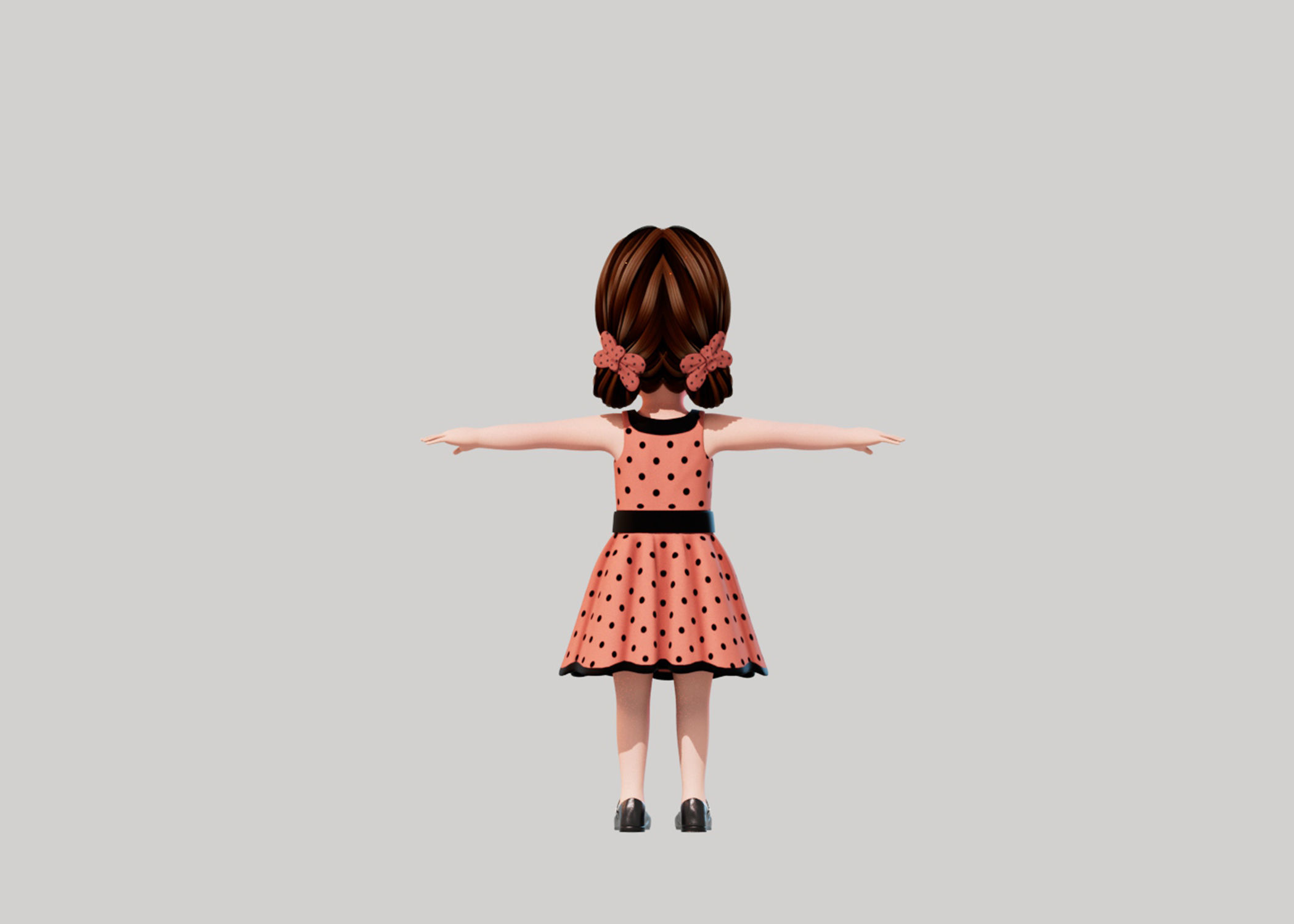 Cartoon Girl SELENA 3D model_10