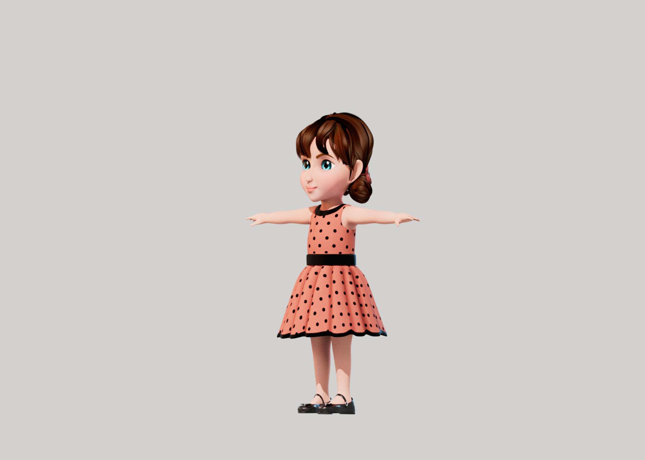 Cartoon Girl SELENA 3D model_4