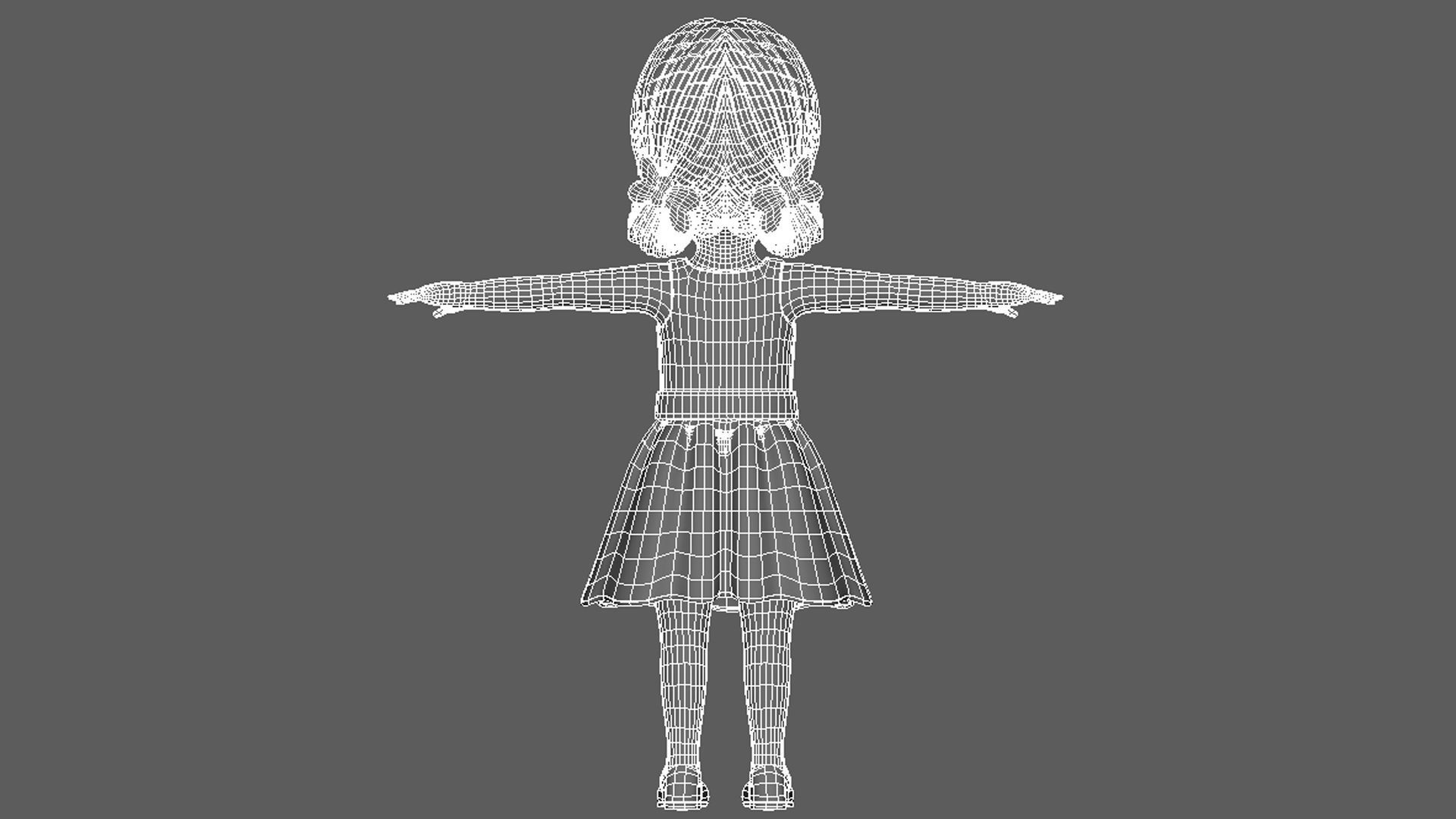 Cartoon Girl SELENA 3D model_19