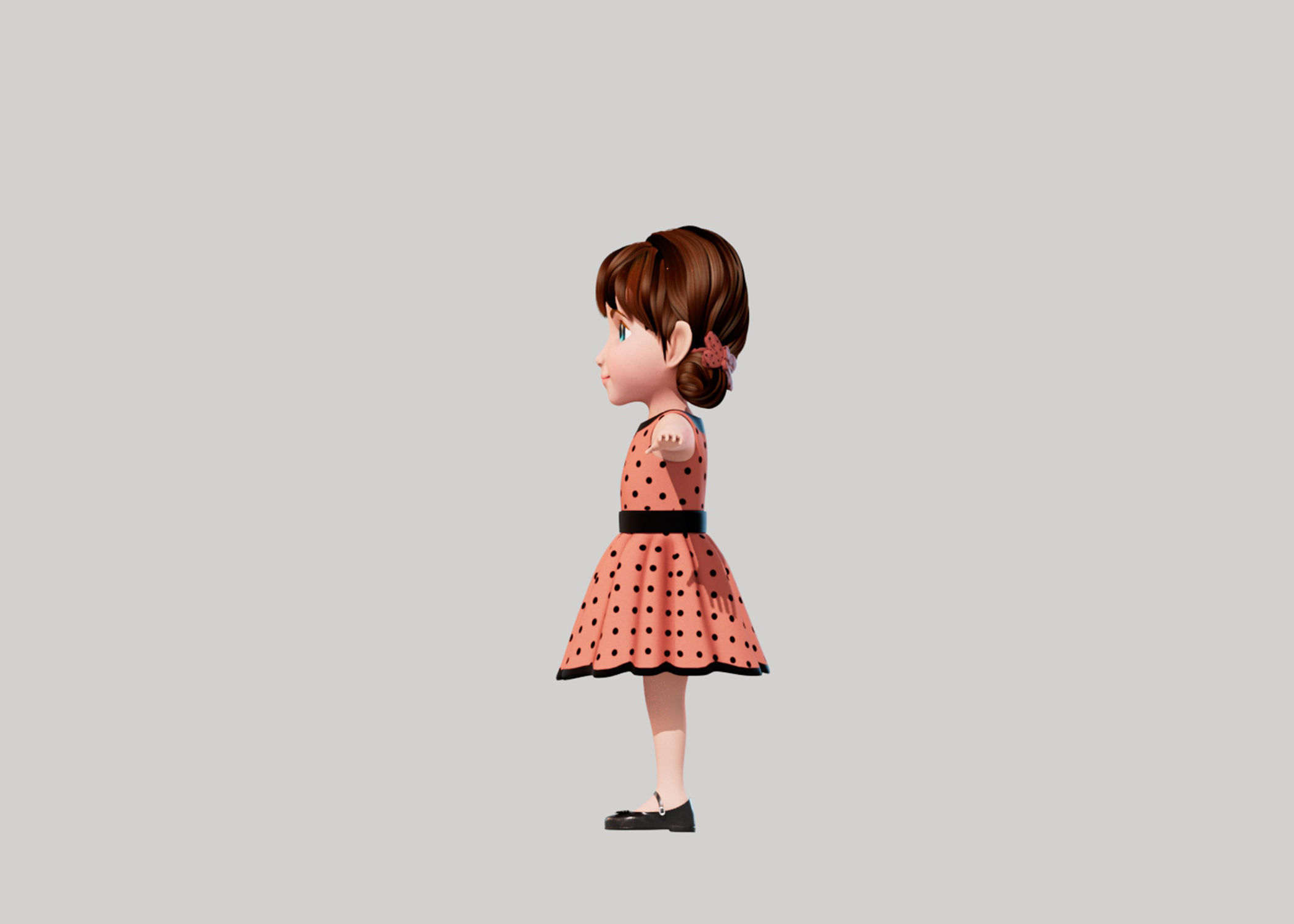 Cartoon Girl SELENA 3D model_6