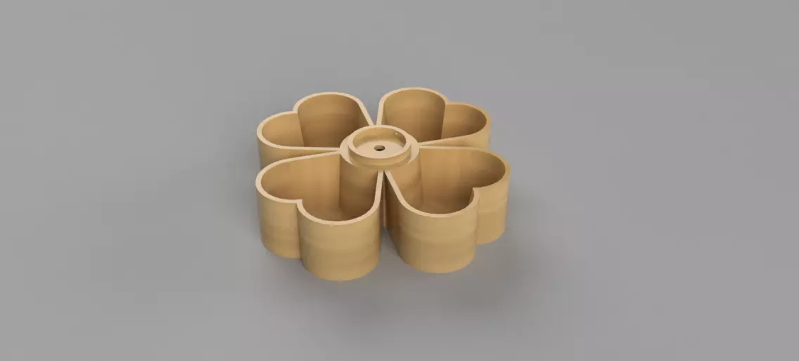 FOUR - LEAF CLOVER SNACK TRAY MINI BOTTLE LED HOLDER 3D print model_0