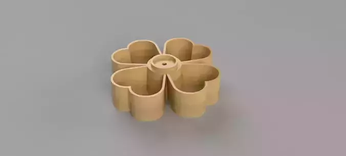 FOUR - LEAF CLOVER SNACK TRAY MINI BOTTLE LED HOLDER 3D print model