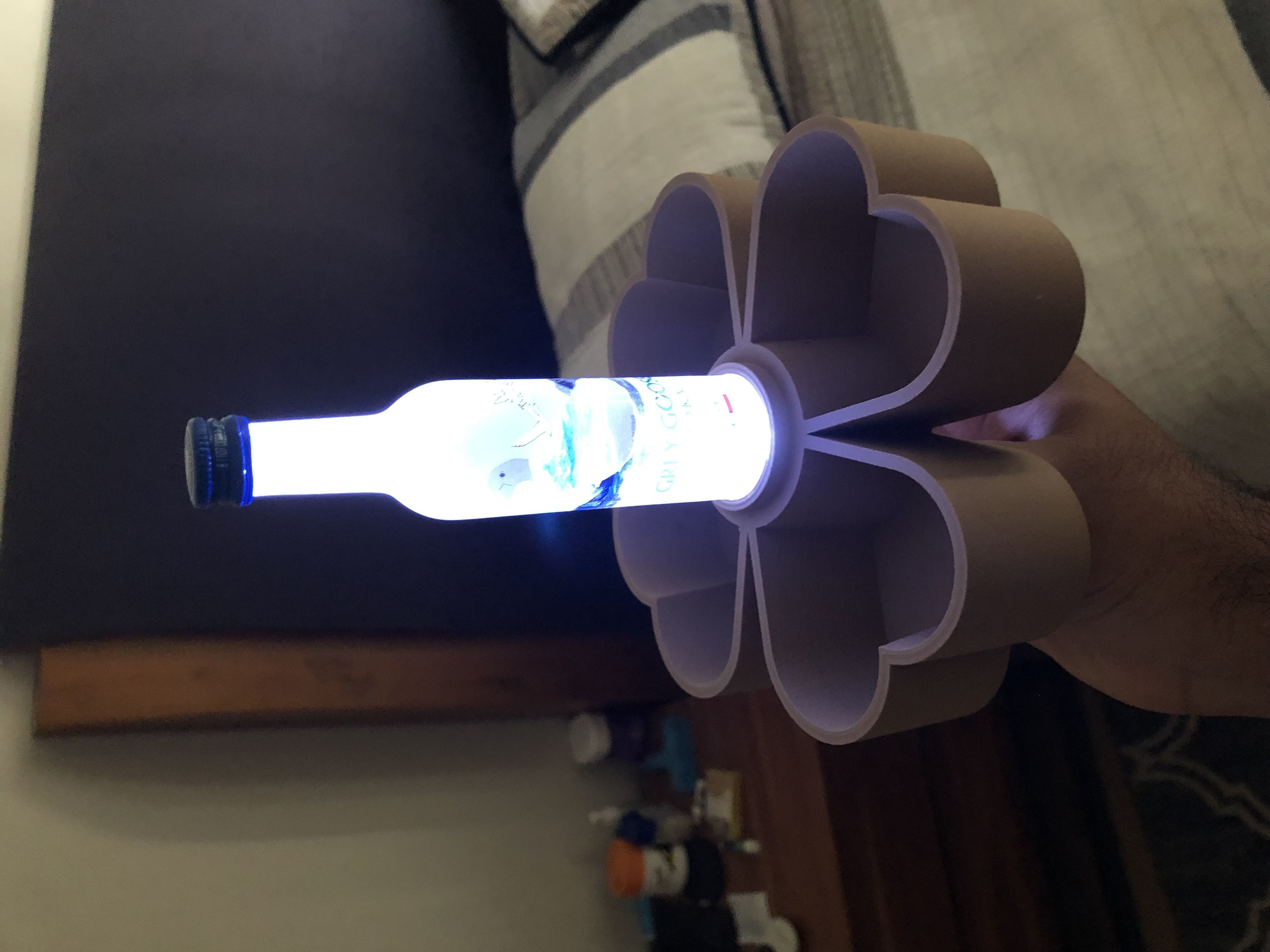 FOUR - LEAF CLOVER SNACK TRAY MINI BOTTLE LED HOLDER 3D print model_2