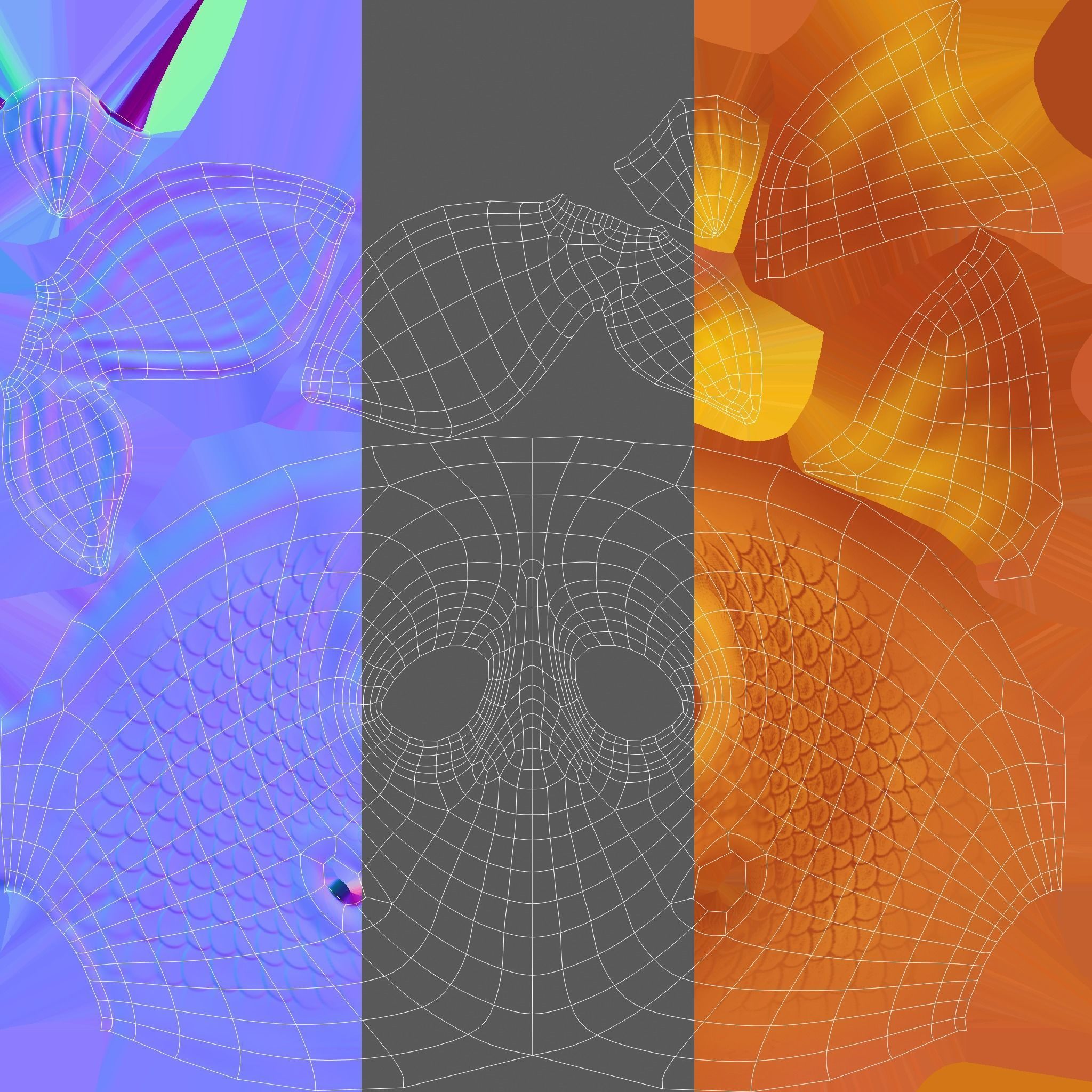 Cartoon Fish With Rig Low-poly 3D model_17