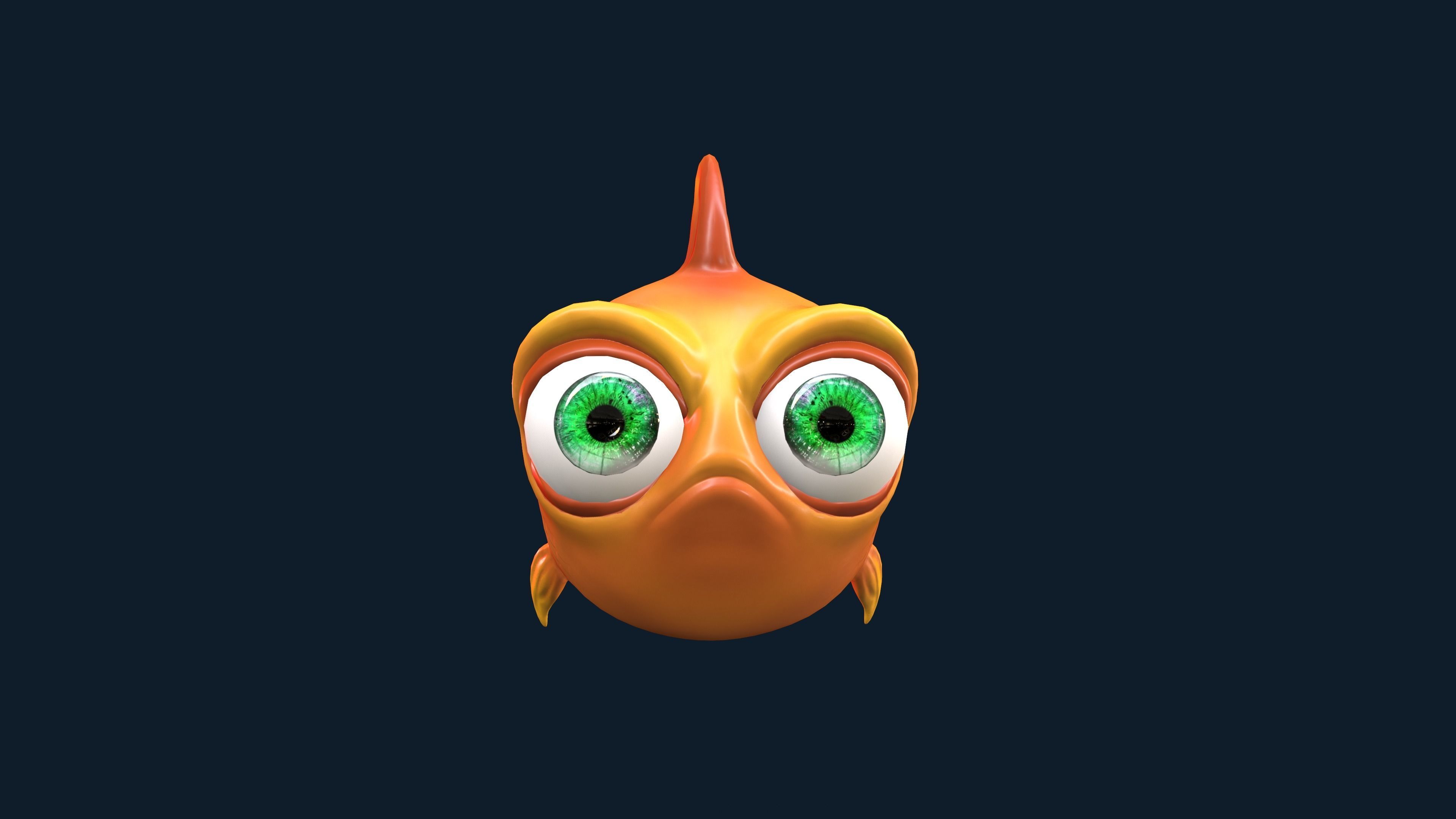Cartoon Fish With Rig Low-poly 3D model_3