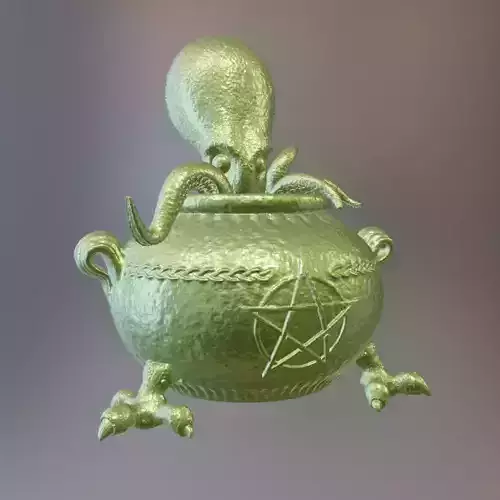 Octopus cauldron for Halloween decor and Candy bowl 3D print model