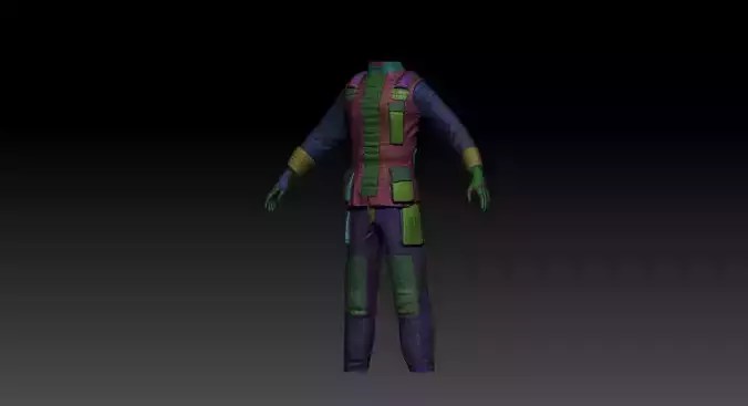 High-Detail 3D Firefighter Uniform Model Low-poly 3D model