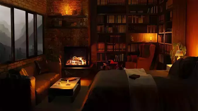 Bedroom interior scene   