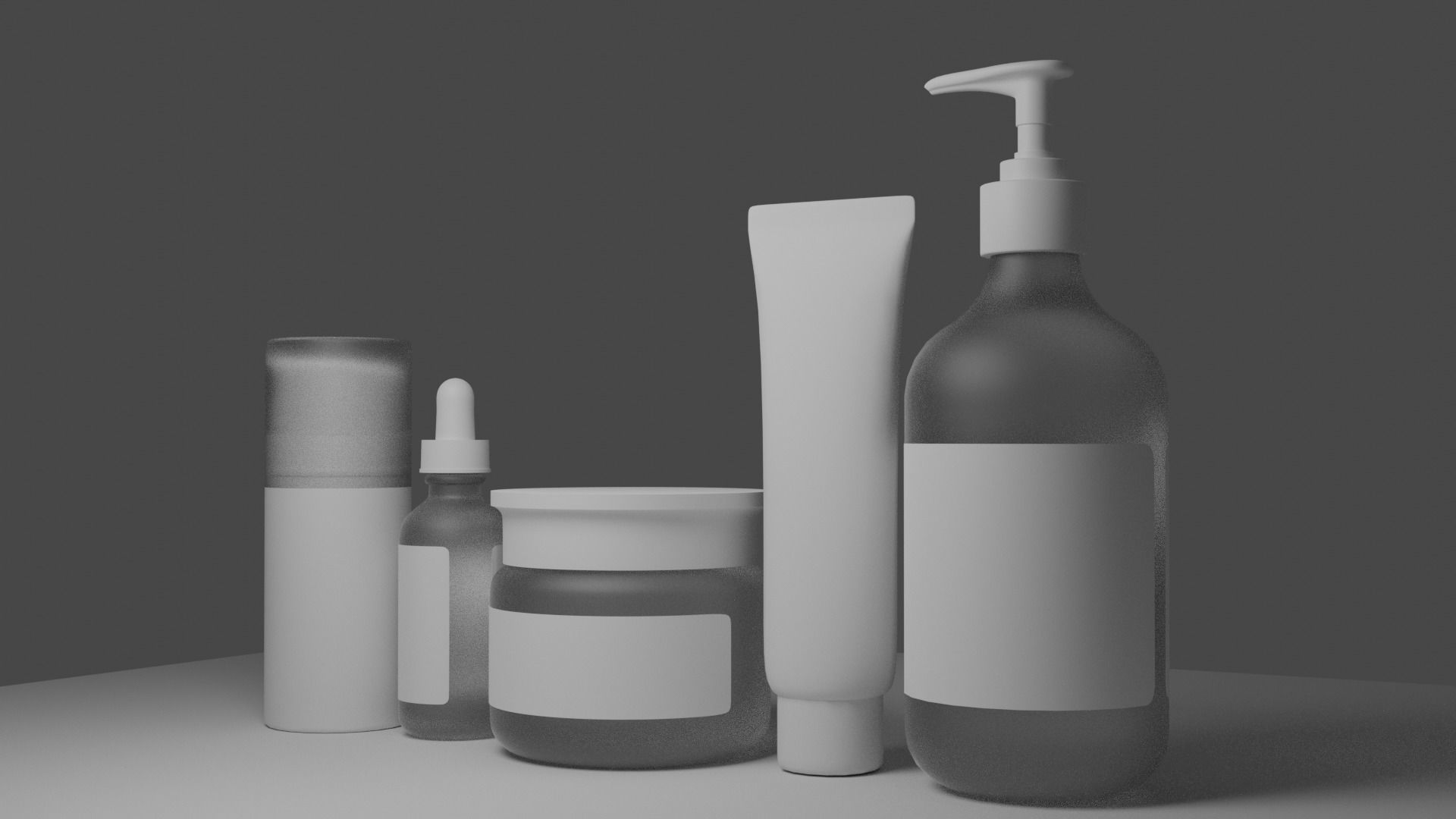 Skincare product bottles 3D model_4