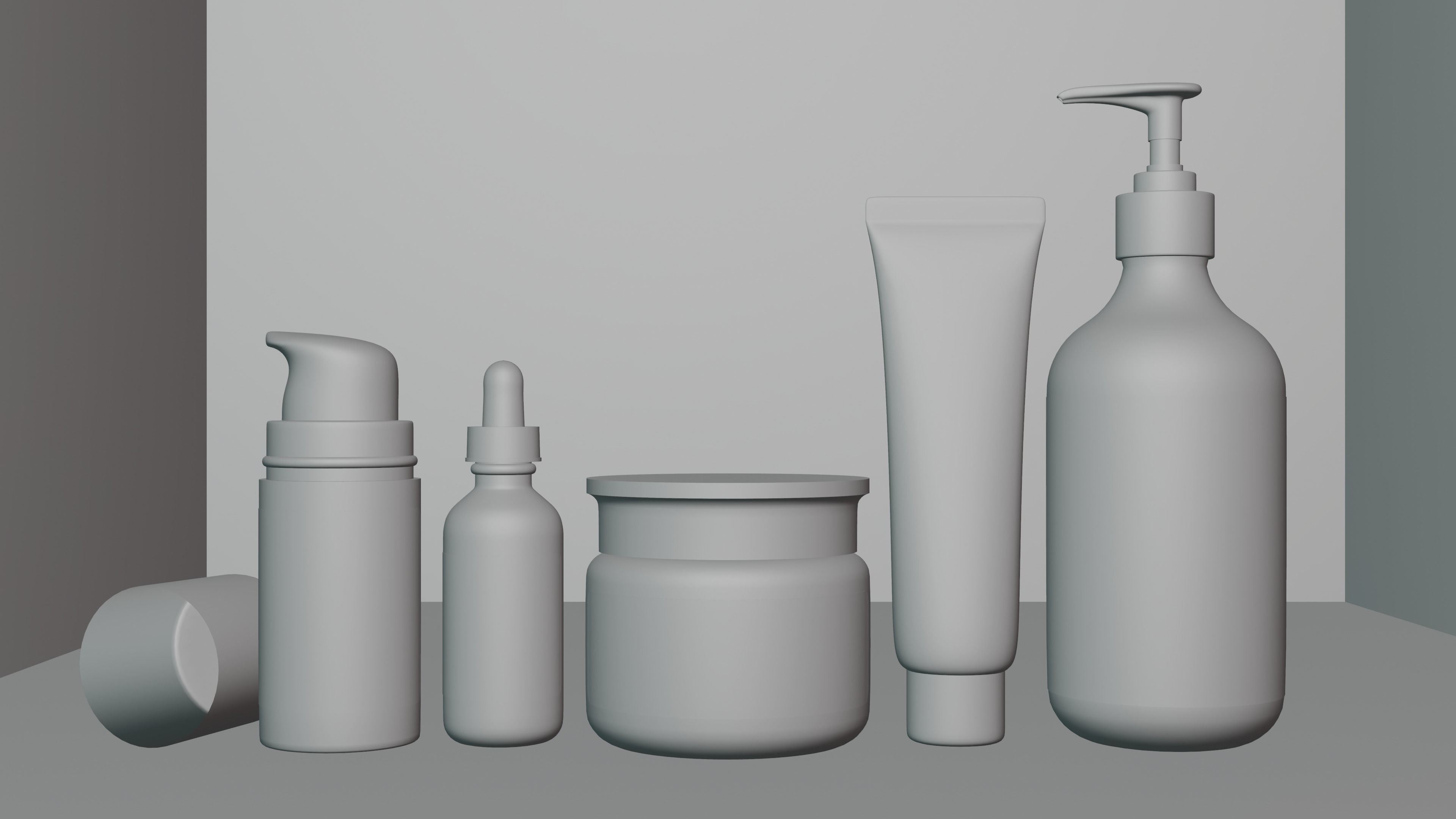 Skincare product bottles 3D model_6