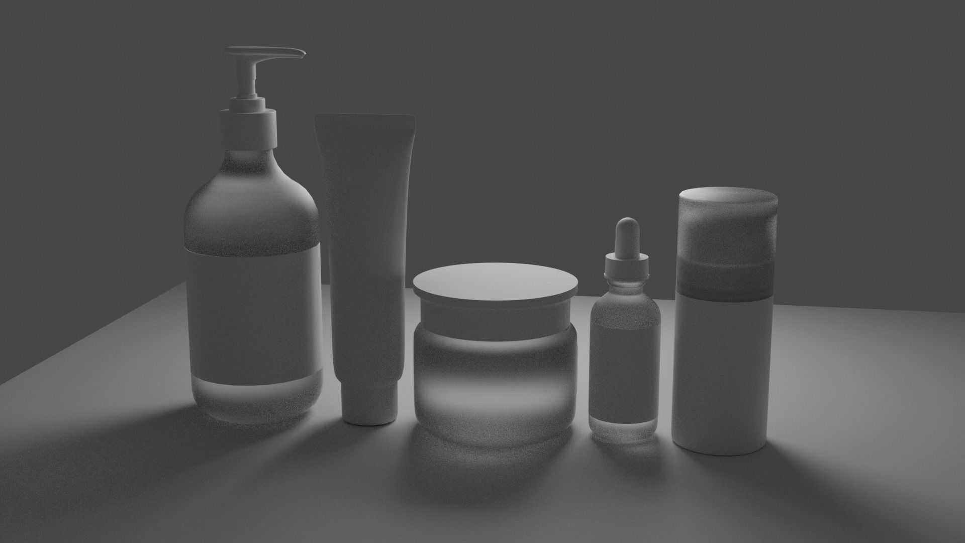 Skincare product bottles 3D model_5
