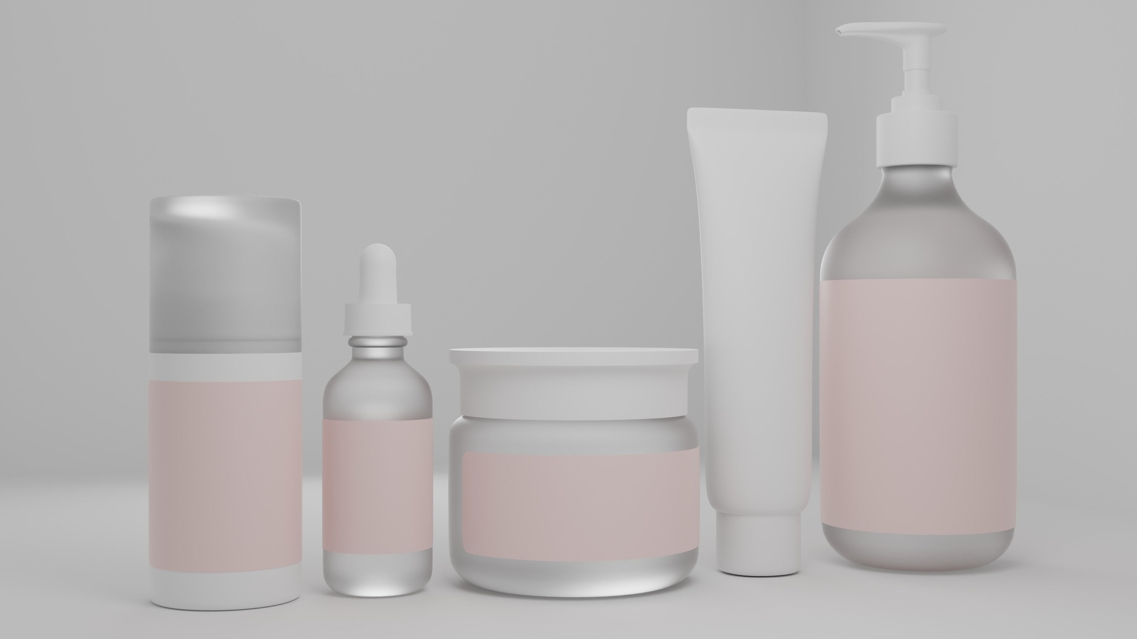 Skincare product bottles 3D model_2