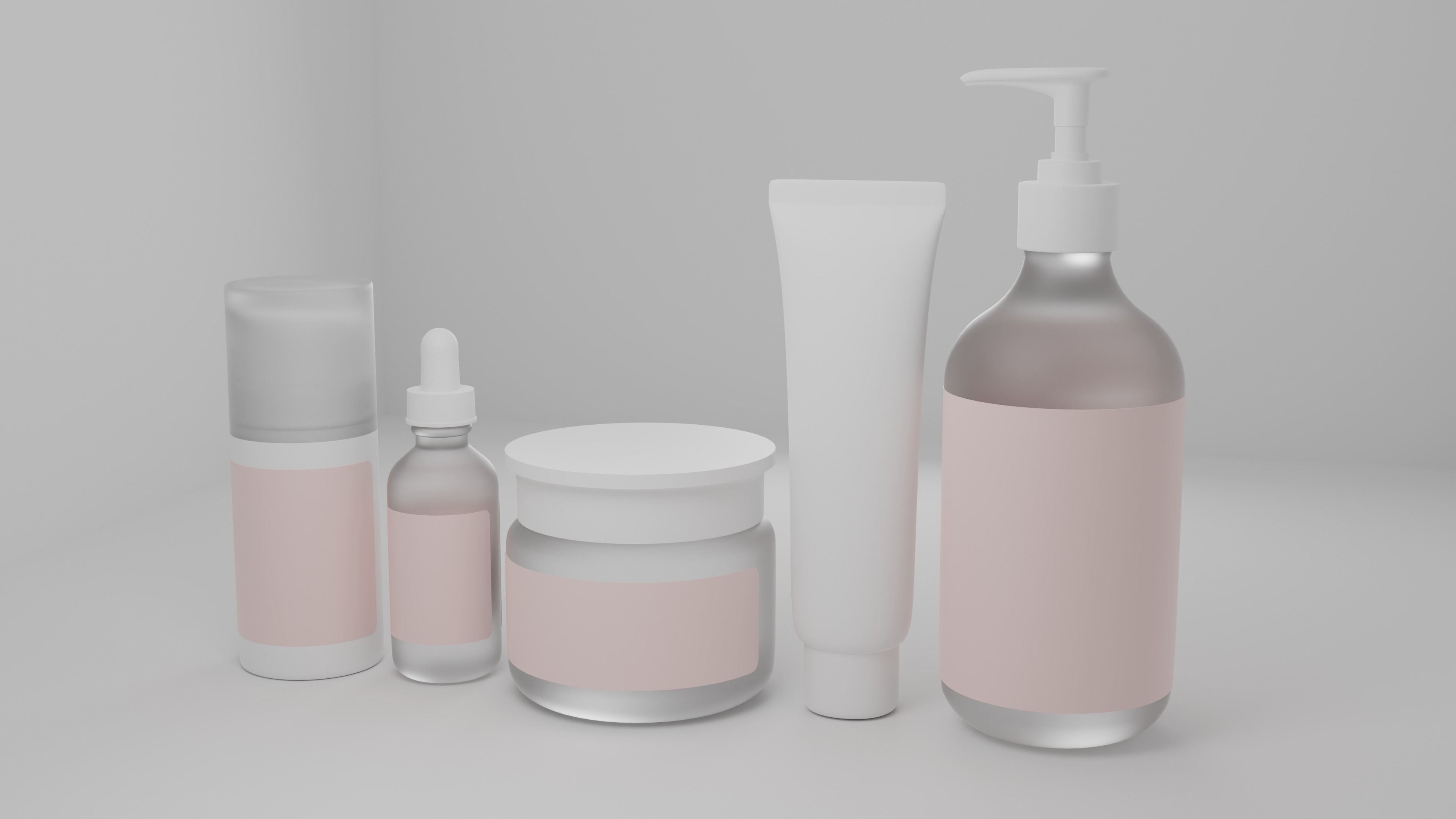 Skincare product bottles 3D model_3