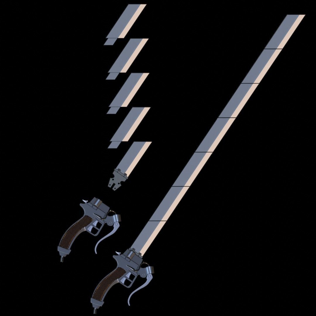 Attack On Titan 3D maneuver gear ODM sword 3D print model_23