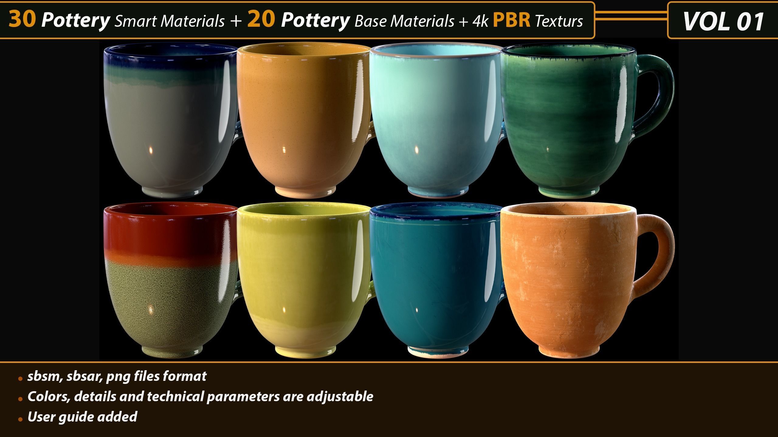 30 Pottery Smart material  20 Base Material with textures Texture_1