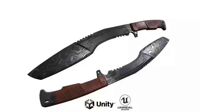 Kukri Knife - Damascus Steel Version 2
