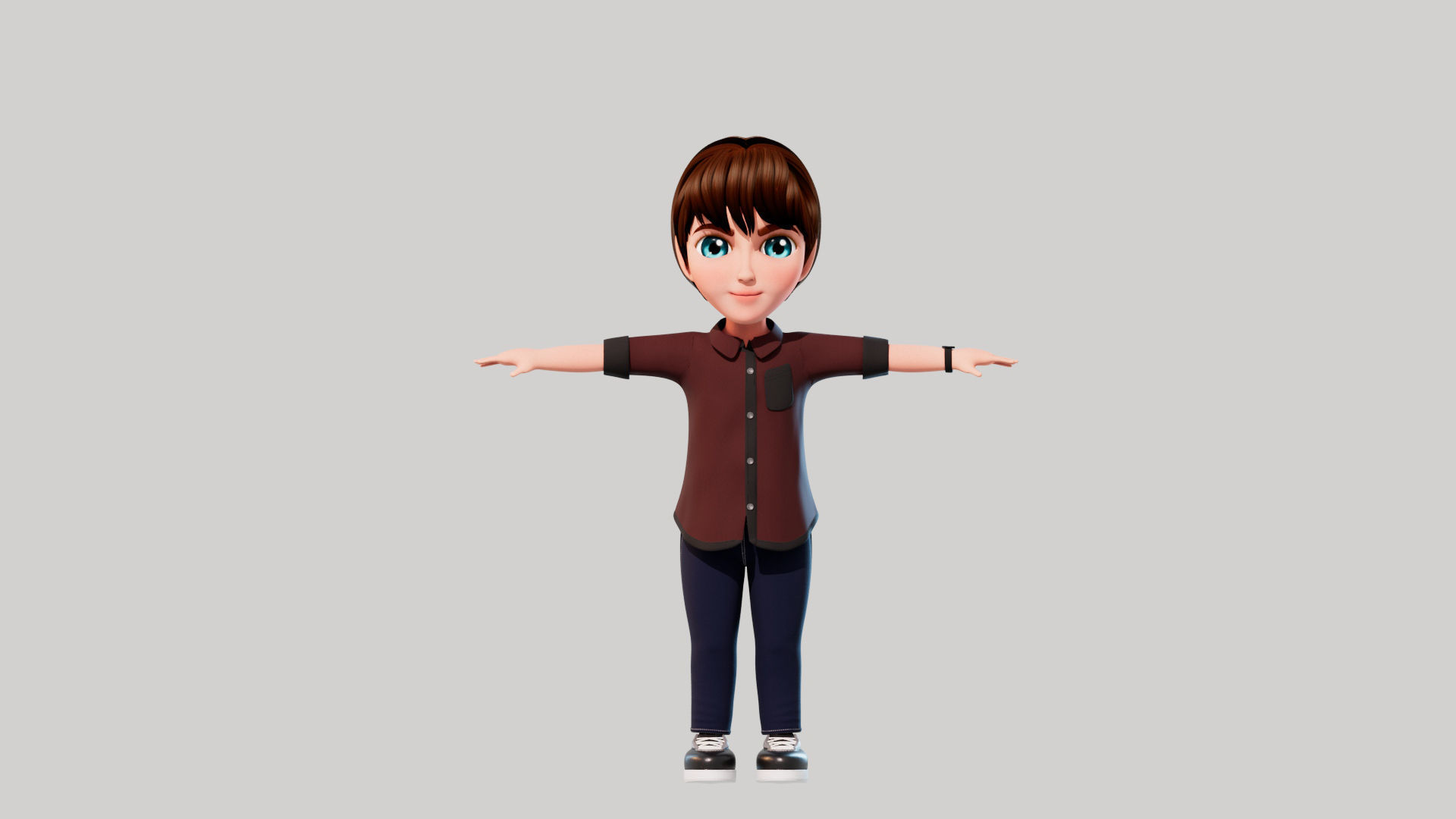 Cartoon Boy Sam 3D model_1