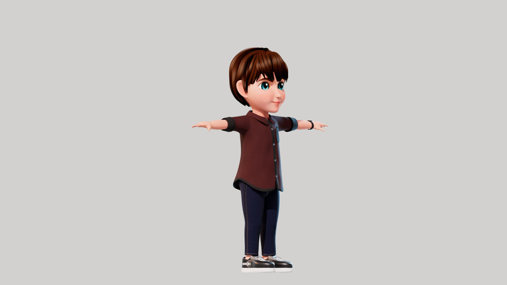 Cartoon Boy Sam 3D model_3