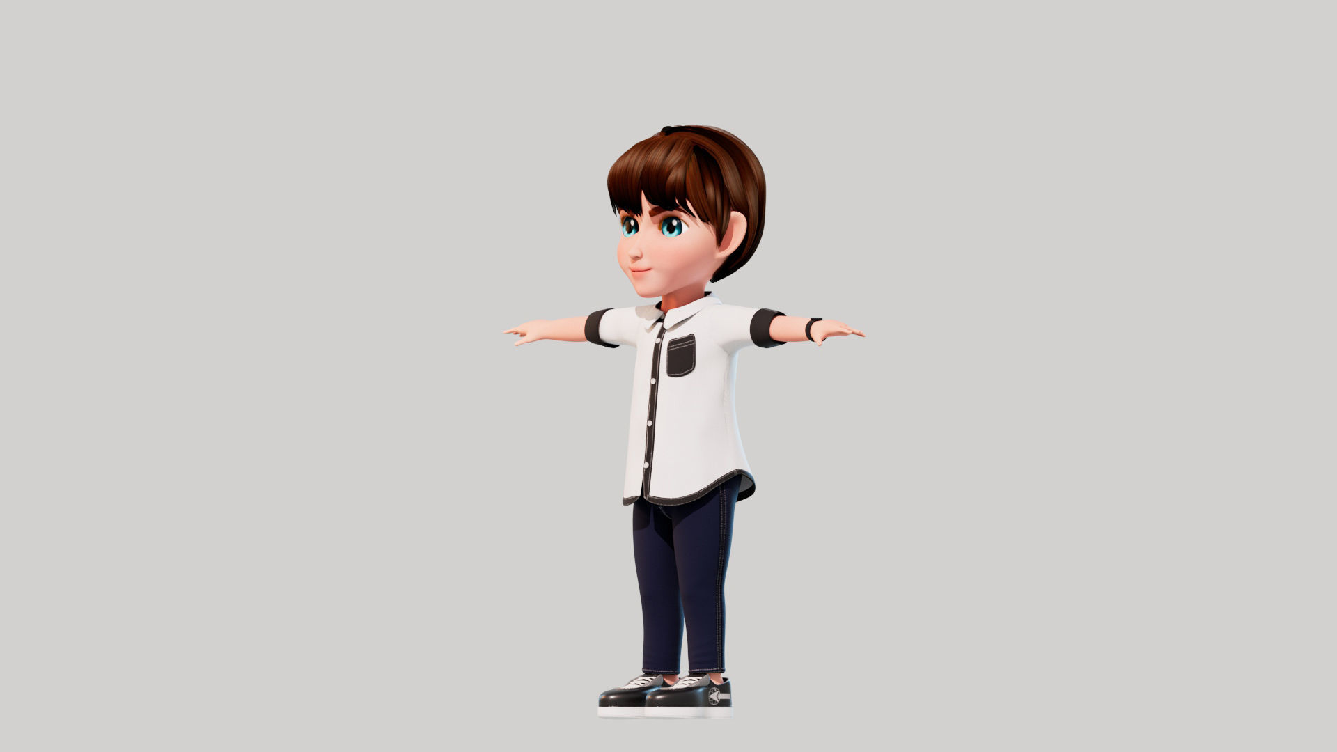 Cartoon Boy Sam 3D model_4