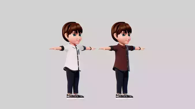 Cartoon Boy Sam 3D model Cartoon Boy Sam 3D model