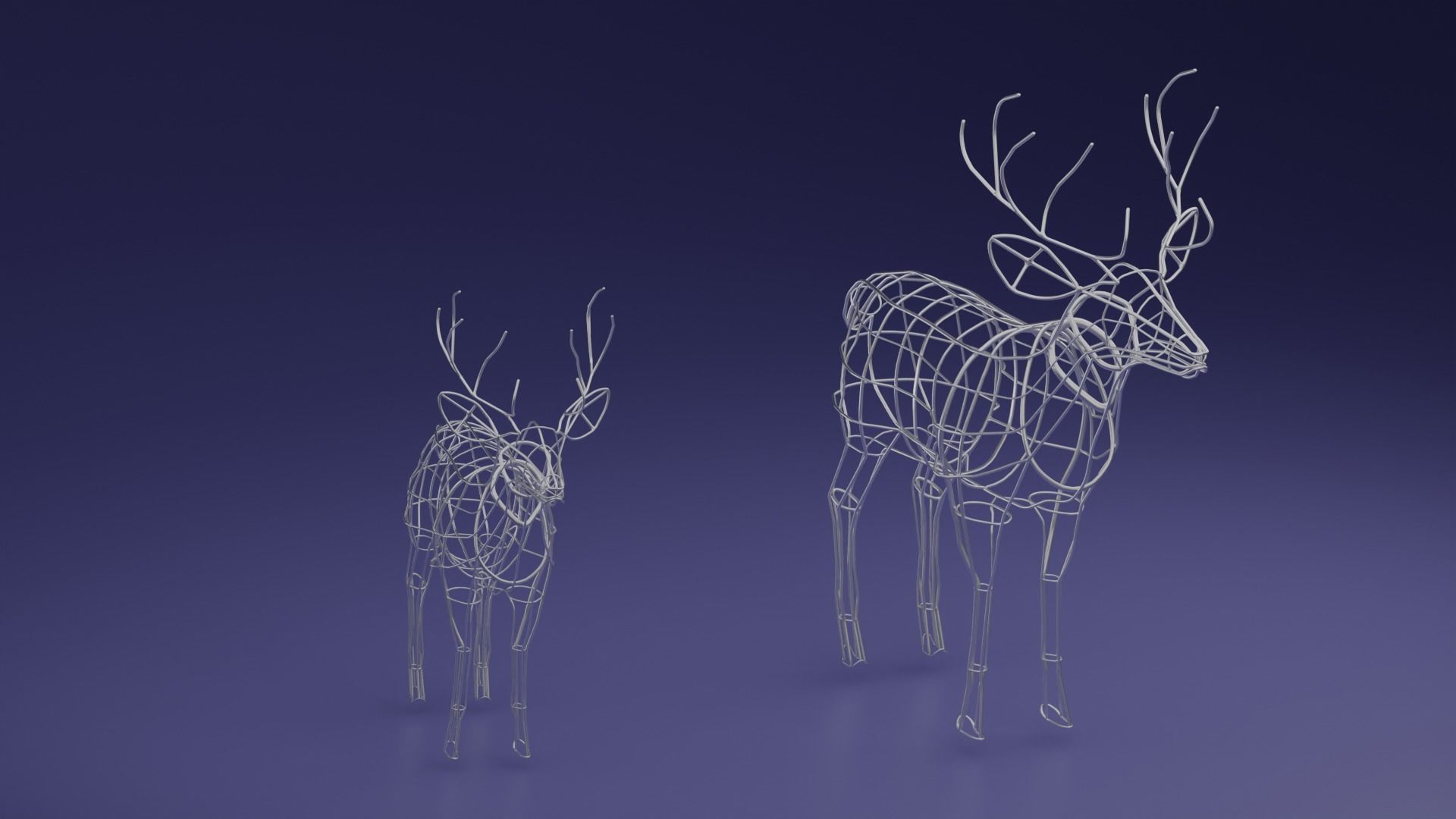 Wire deer 3D model_2
