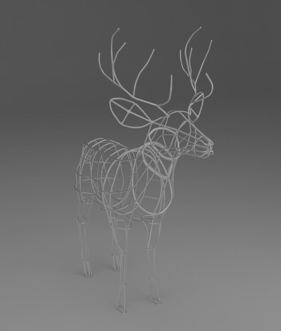 Wire deer 3D model_1