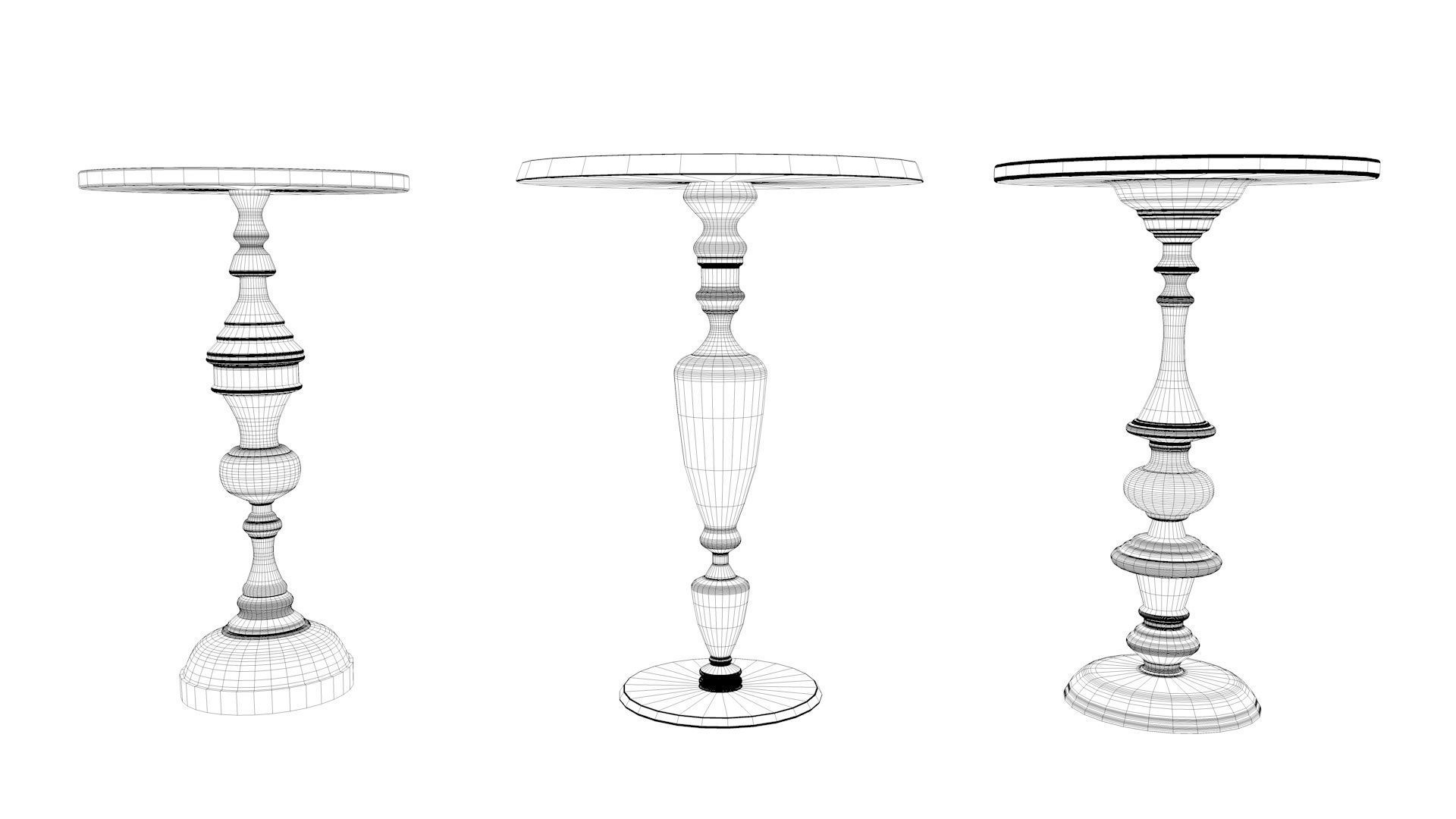Vintage Table Collection 1 3D model_6