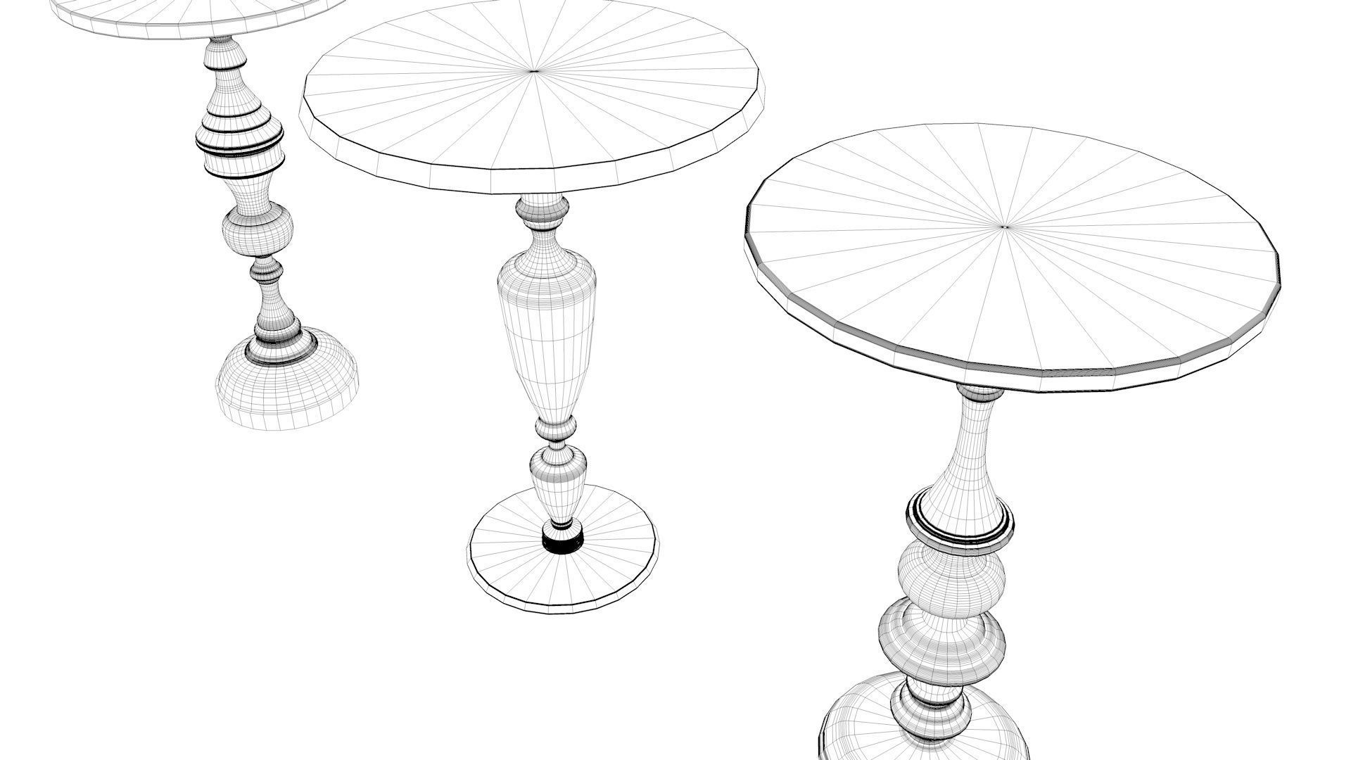 Vintage Table Collection 1 3D model_8