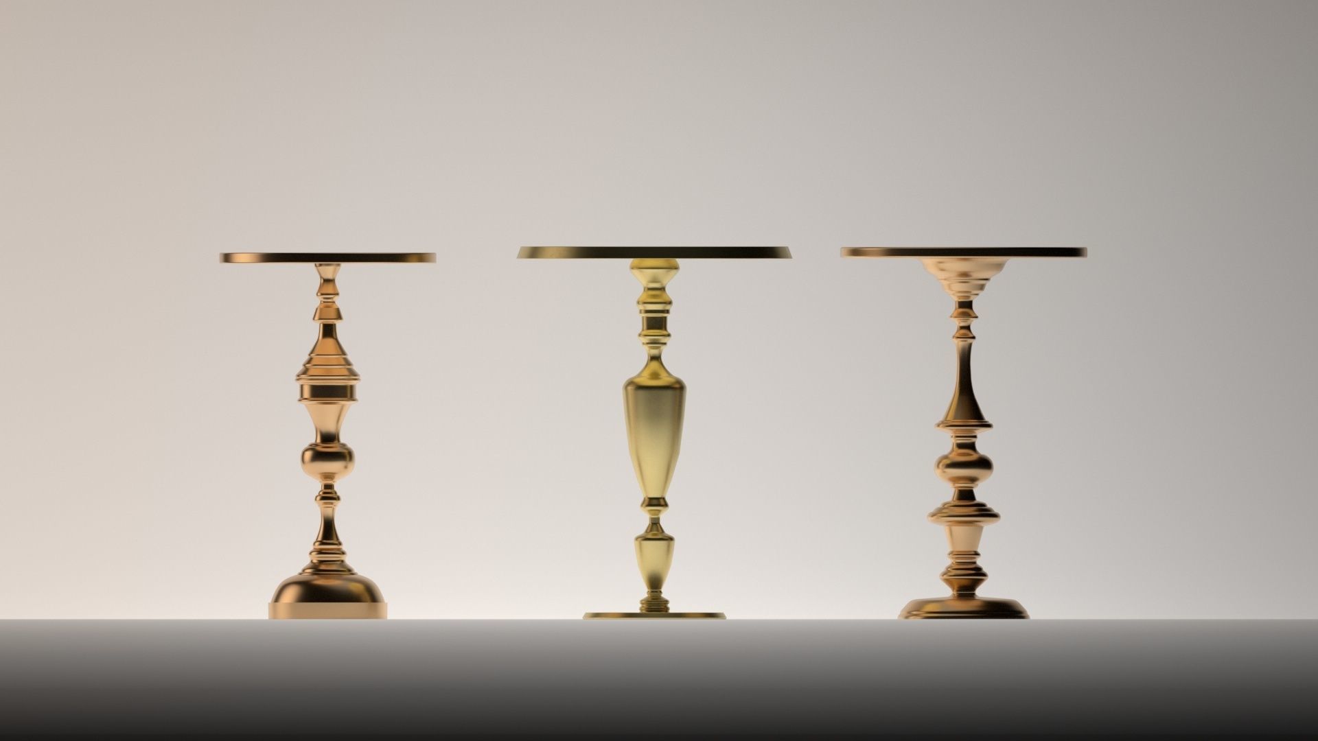 Vintage Table Collection 1 3D model_5