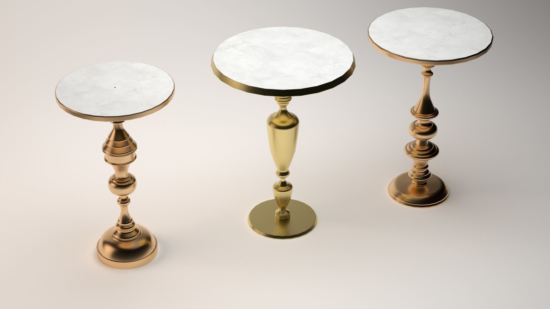 Vintage Table Collection 1 3D model_2