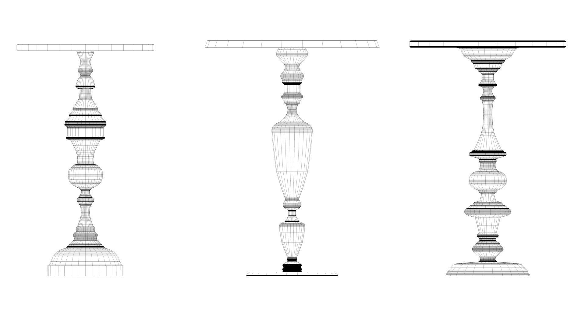 Vintage Table Collection 1 3D model_10