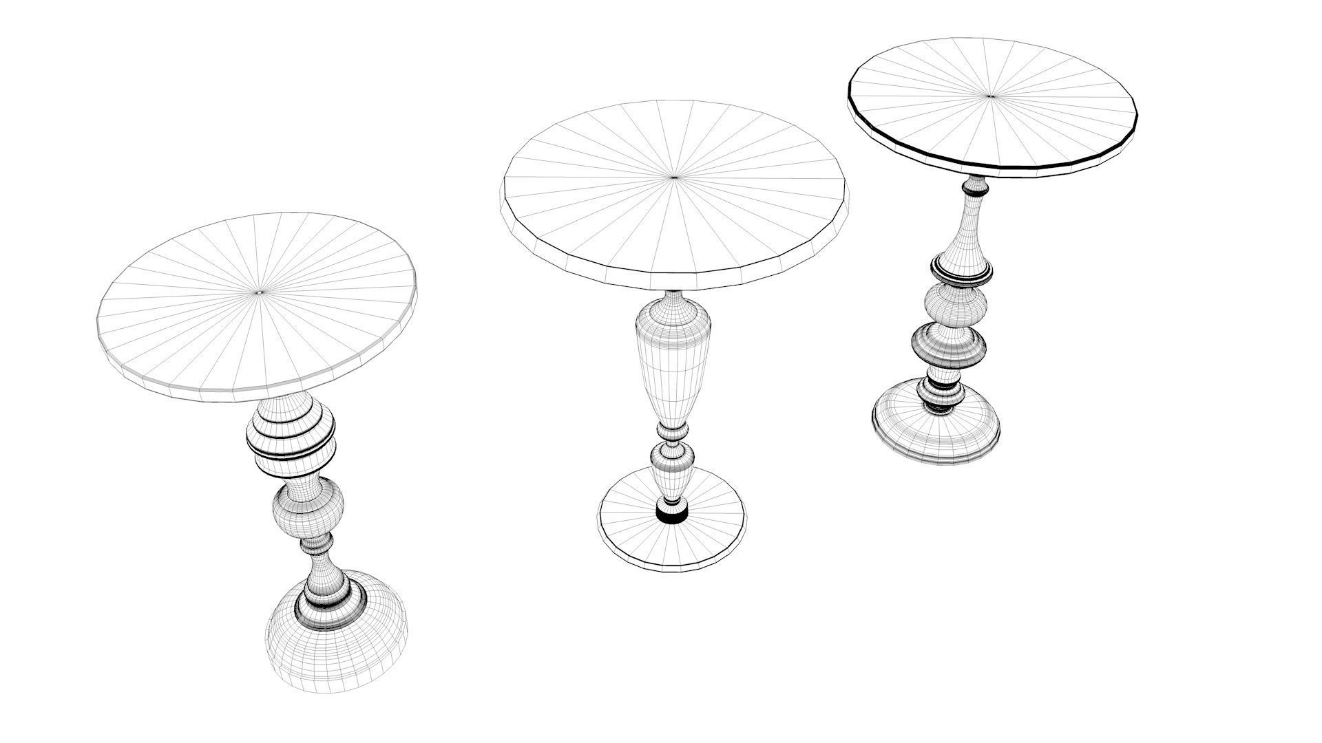 Vintage Table Collection 1 3D model_7