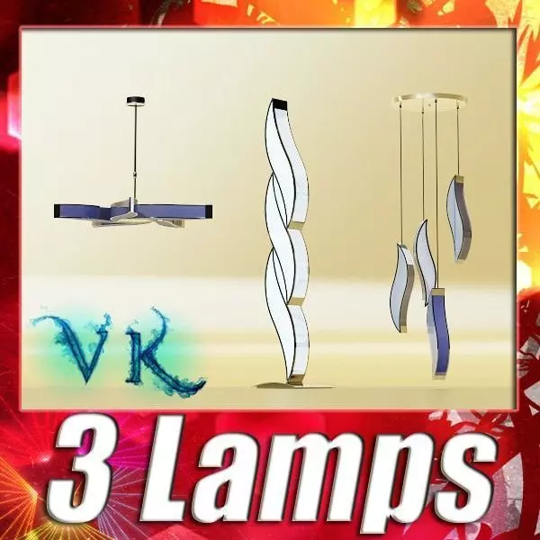 3 Pendant Lamps Collection 3D model_0