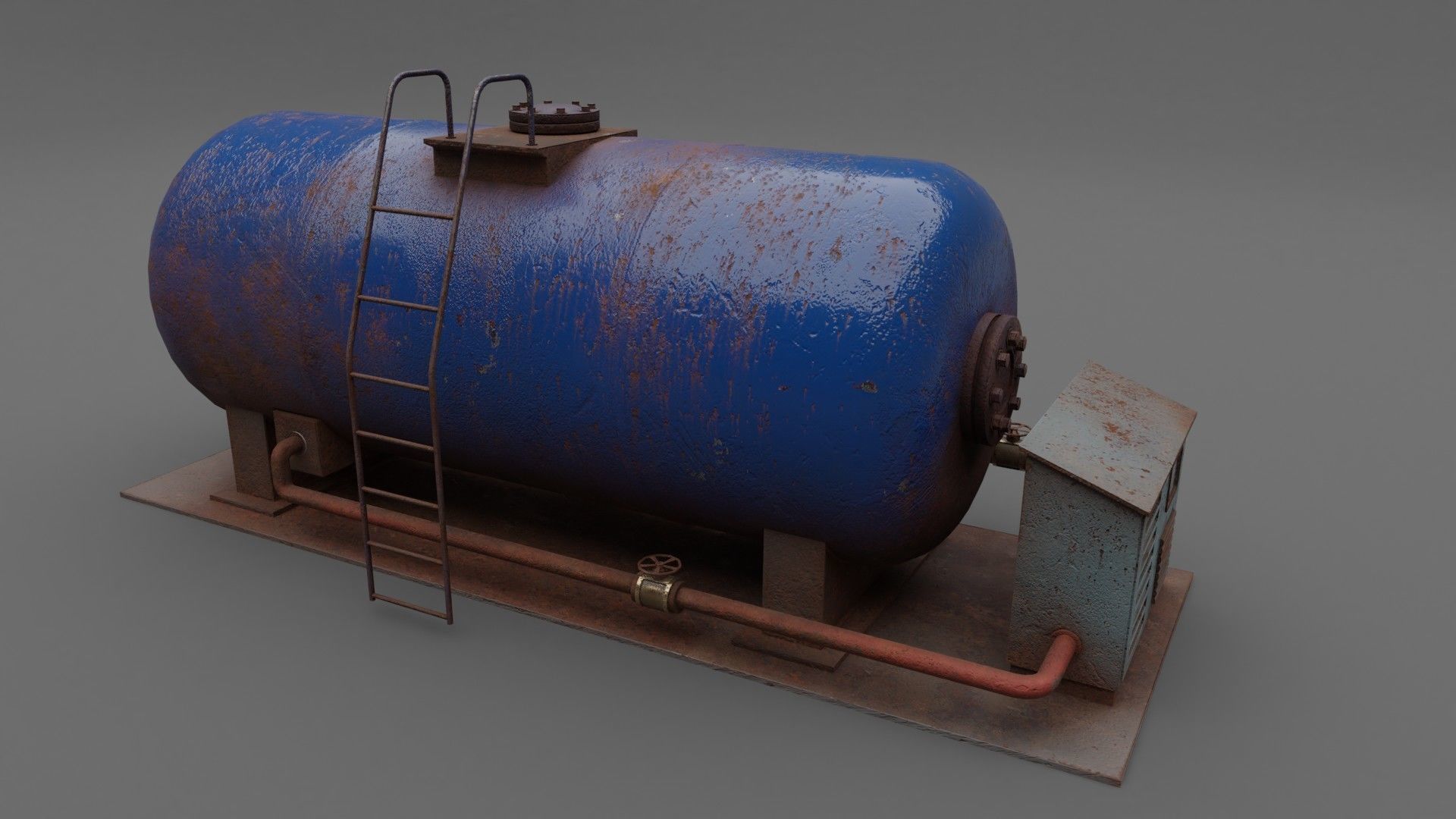 Abandoned Liquid Storage Low-poly 3D model_1