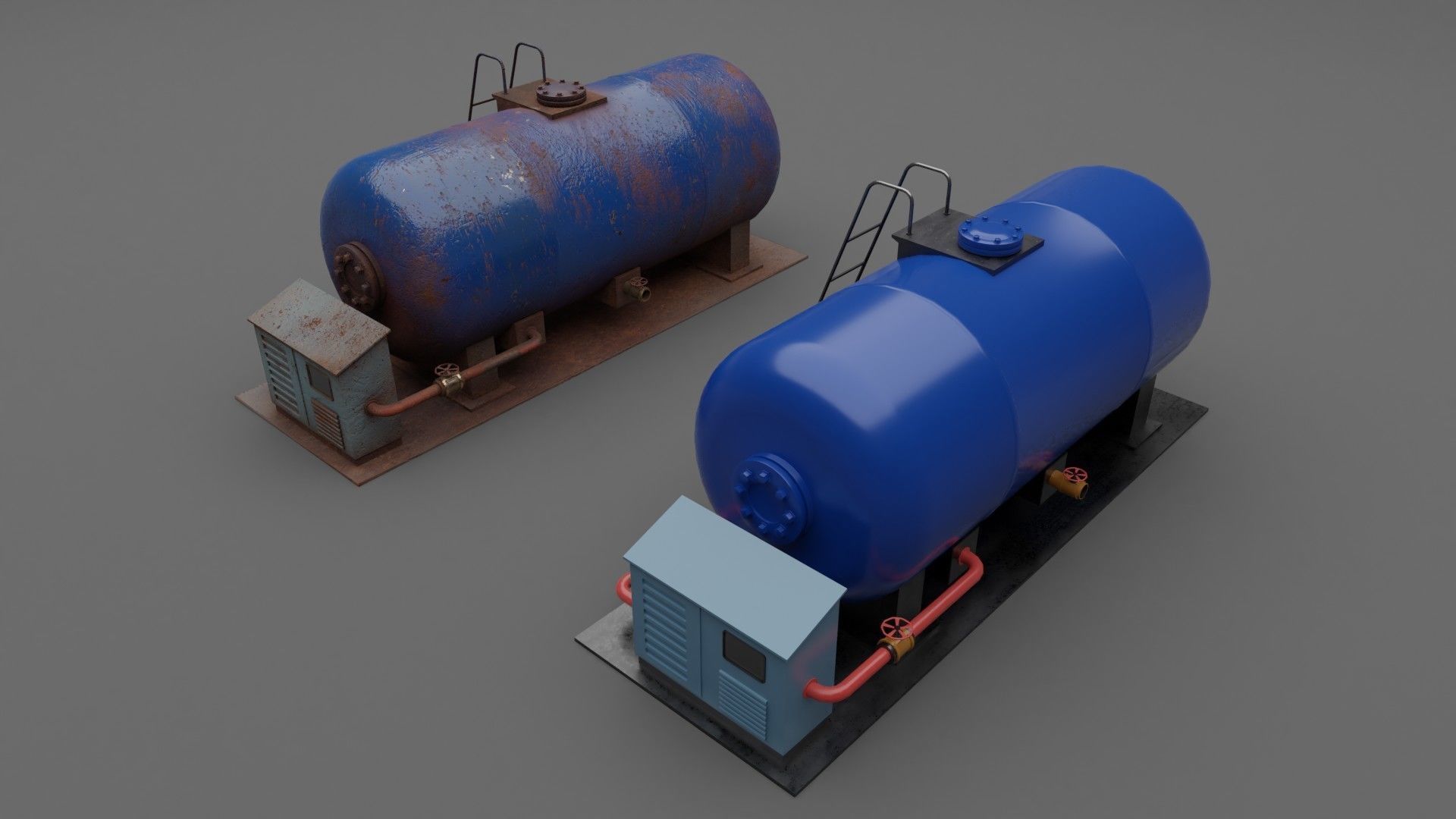 Abandoned Liquid Storage Low-poly 3D model_5