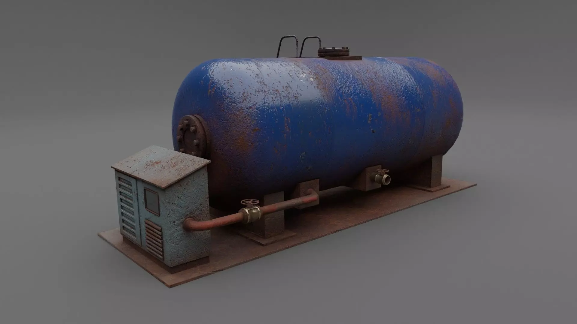 Abandoned Liquid Storage Low-poly 3D model_0