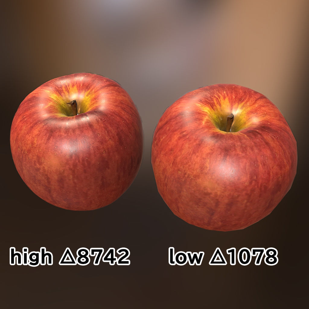 Photo Apple 3D model Low-poly 3D model_1