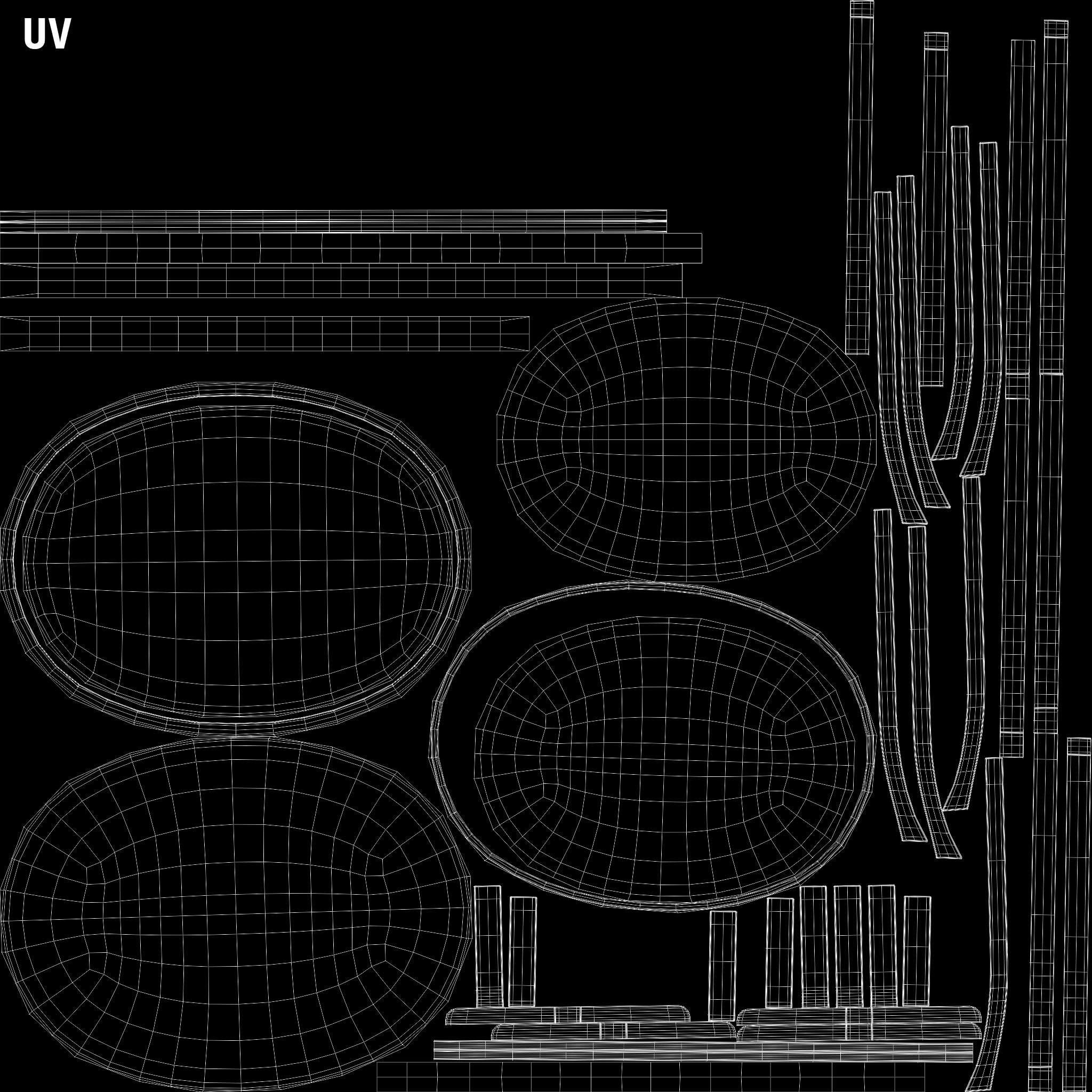 Art Deco British 2-Tier Oval Table in Walnut 1930s 3D model_17