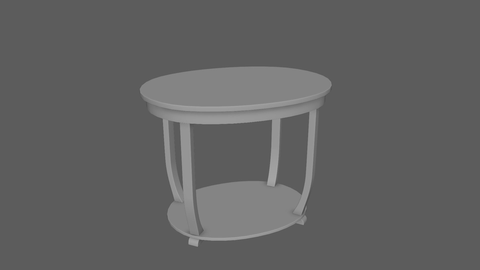 Art Deco British 2-Tier Oval Table in Walnut 1930s 3D model_5