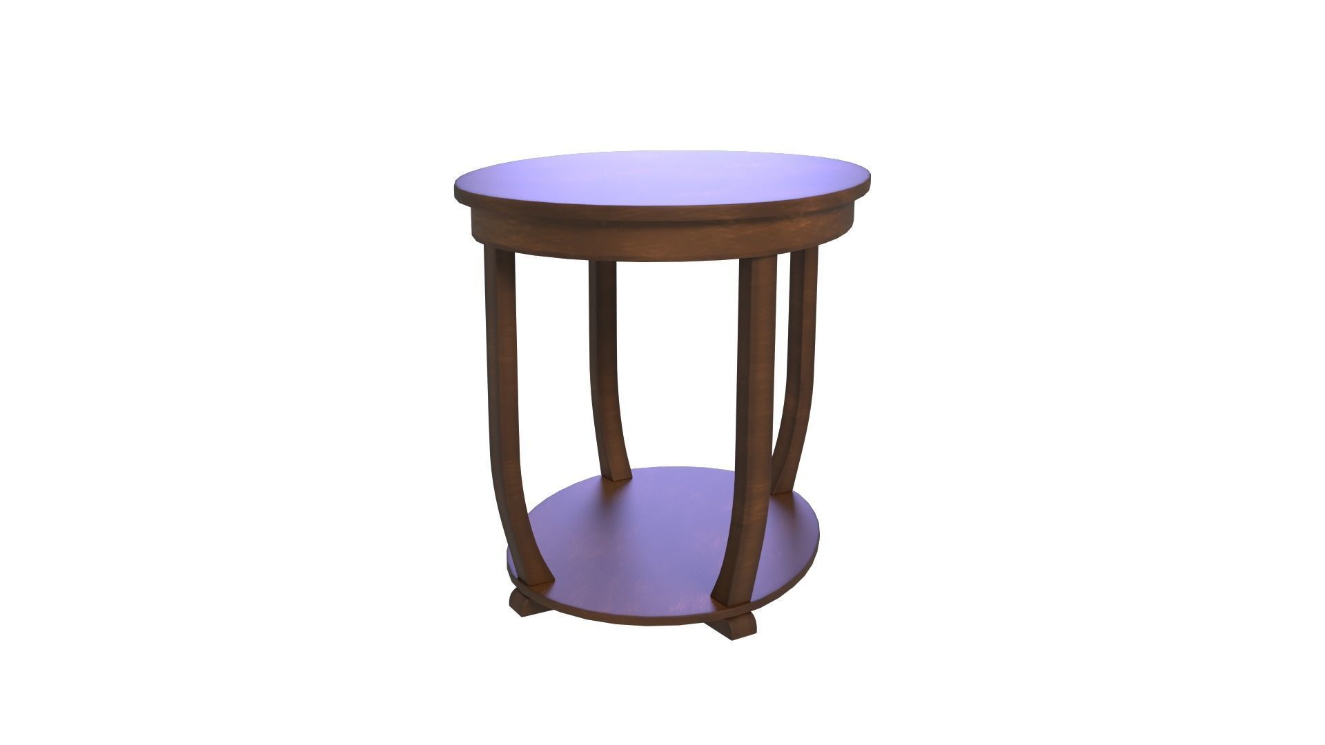 Art Deco British 2-Tier Oval Table in Walnut 1930s 3D model_2